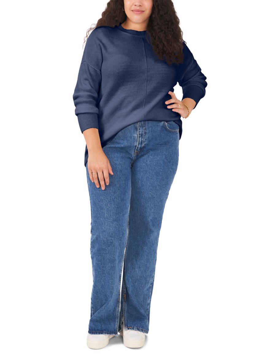 Plus Size Crew Neck Cozy Sweater 
