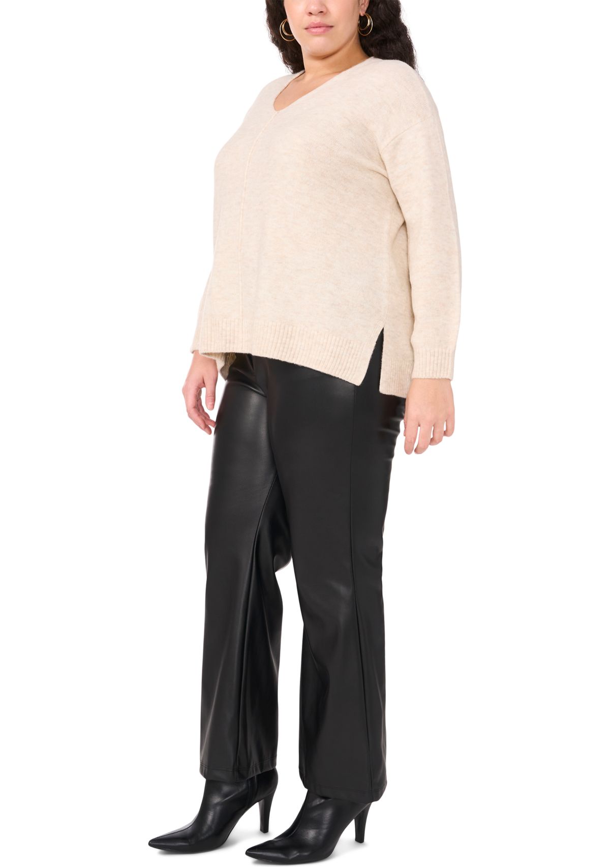 Plus Size V-Neck Cozy Cashmere Sweater