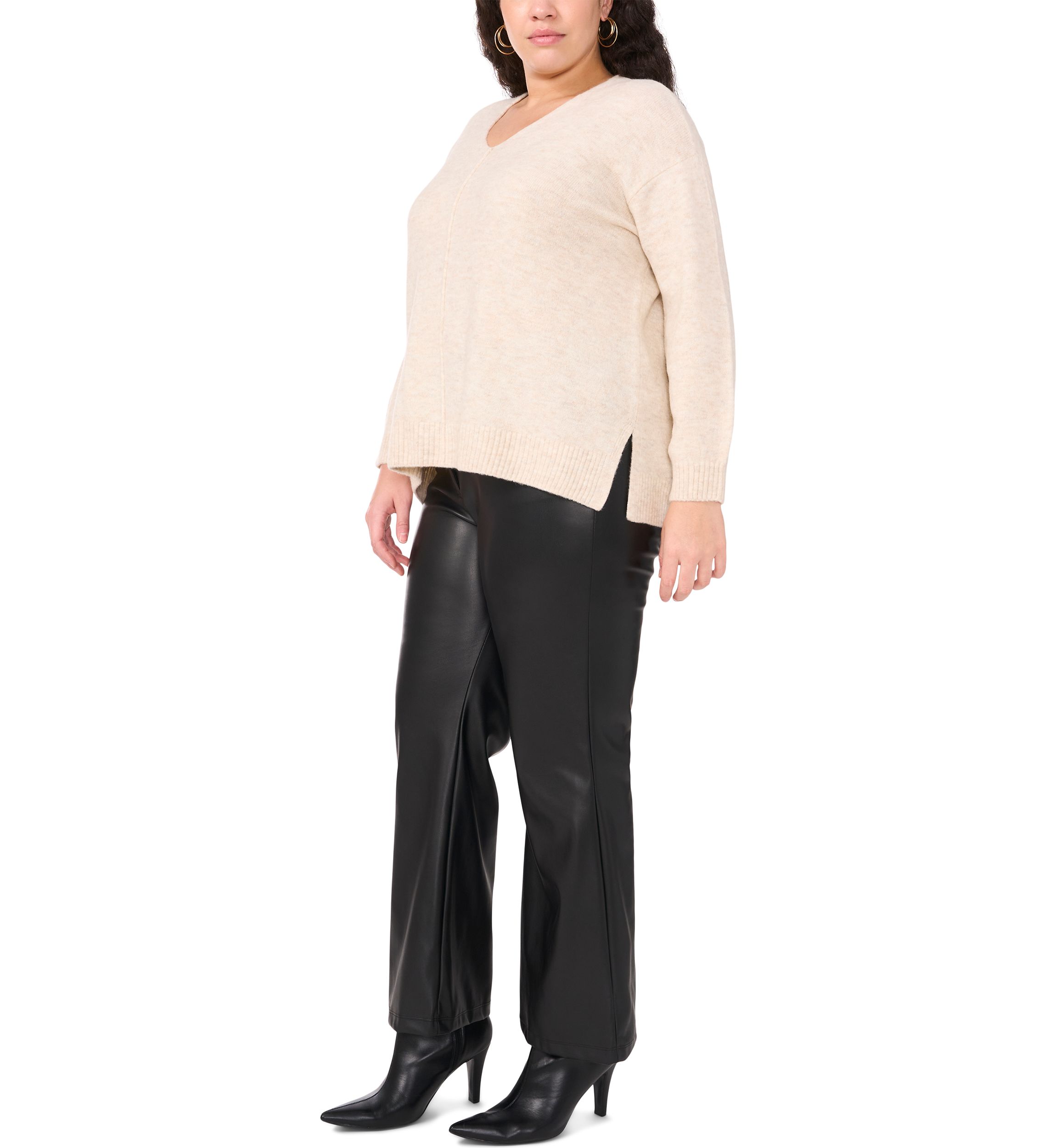 Plus Size V-Neck Cozy Cashmere Sweater