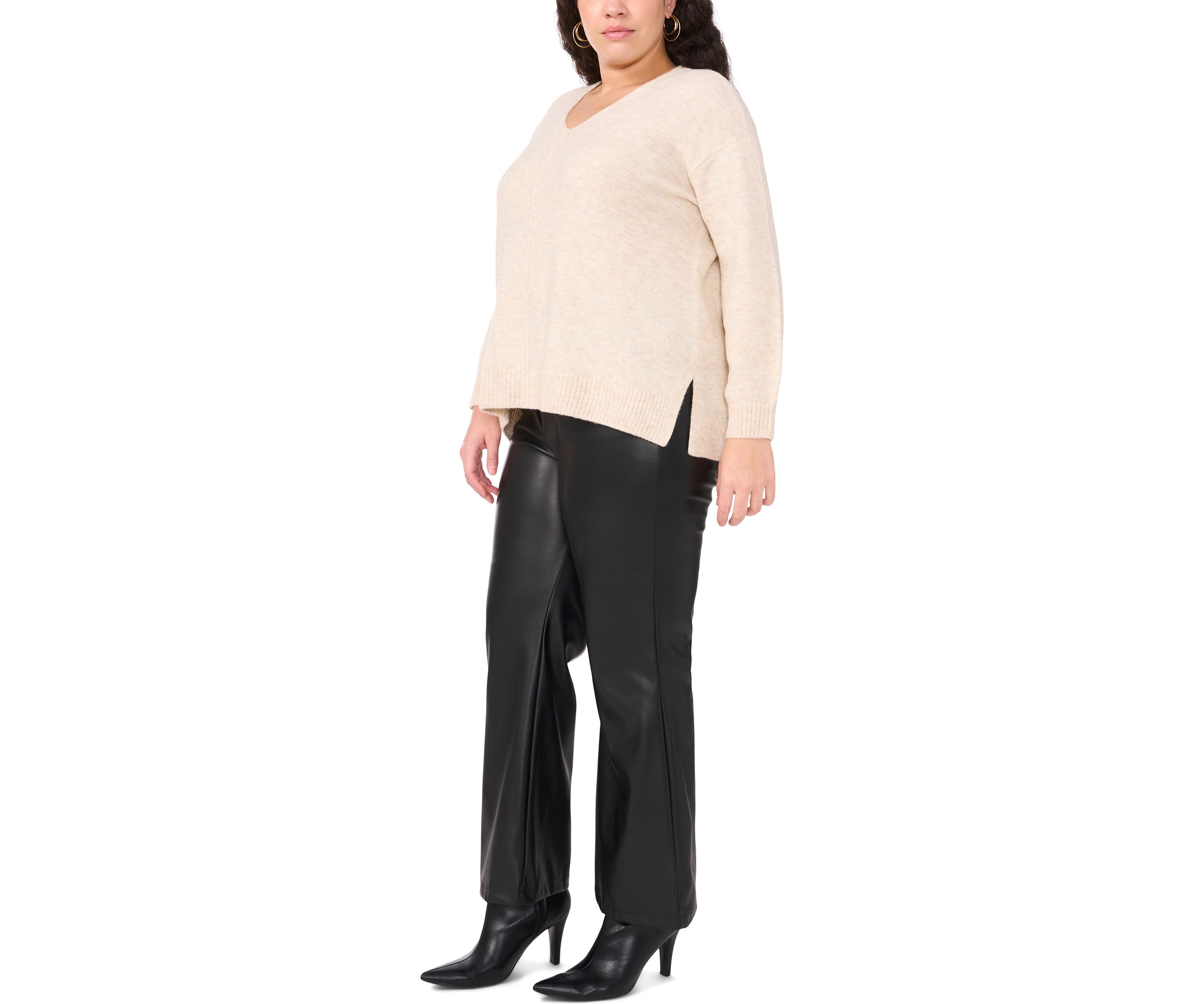 Plus Size V-Neck Cozy Cashmere Sweater