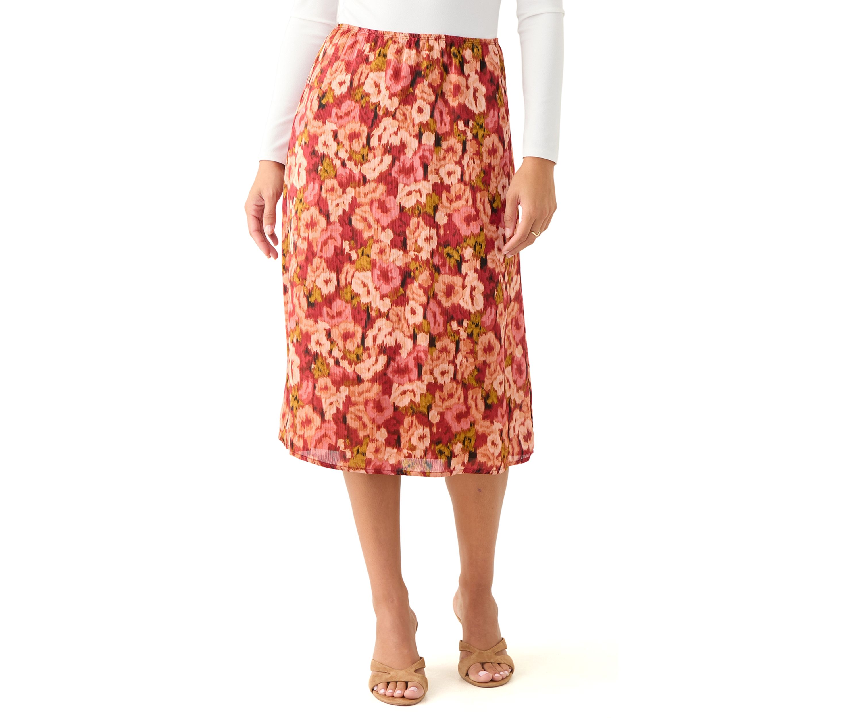 Petite Floral Midi Skirt