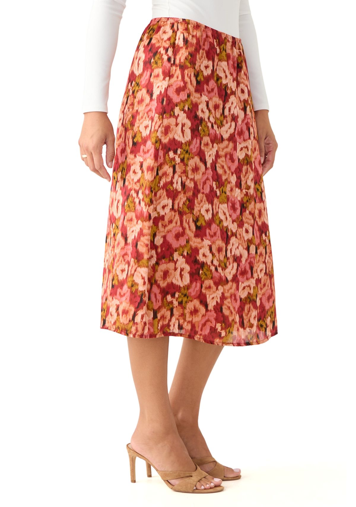 Petite Floral Midi Skirt