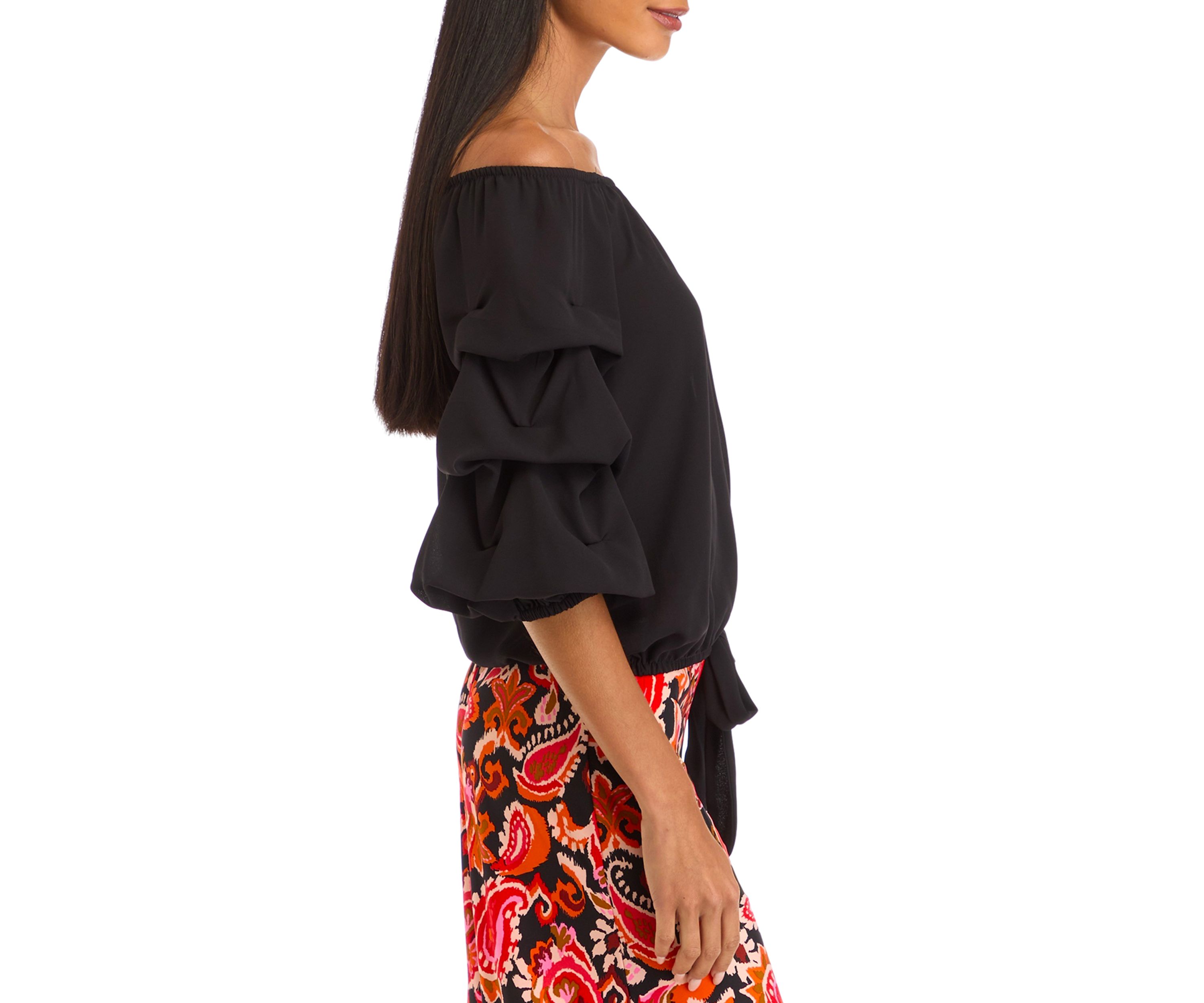 Petite Off the Shoulder Cha Cha Sleeve Blouse