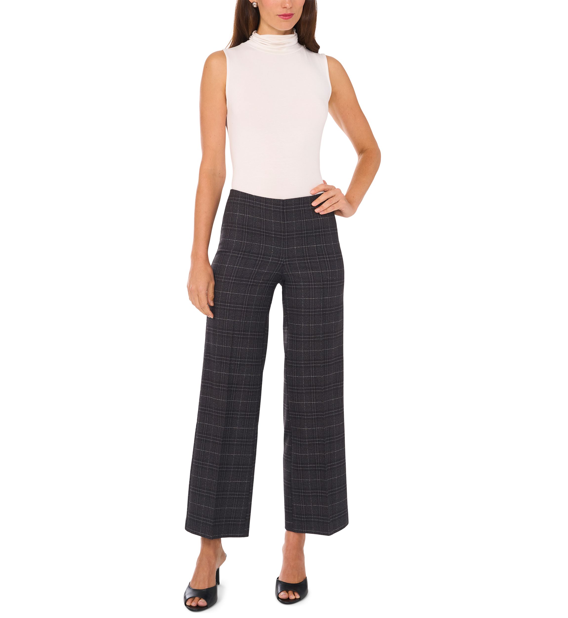 Petite Wide Leg Ponte Pants