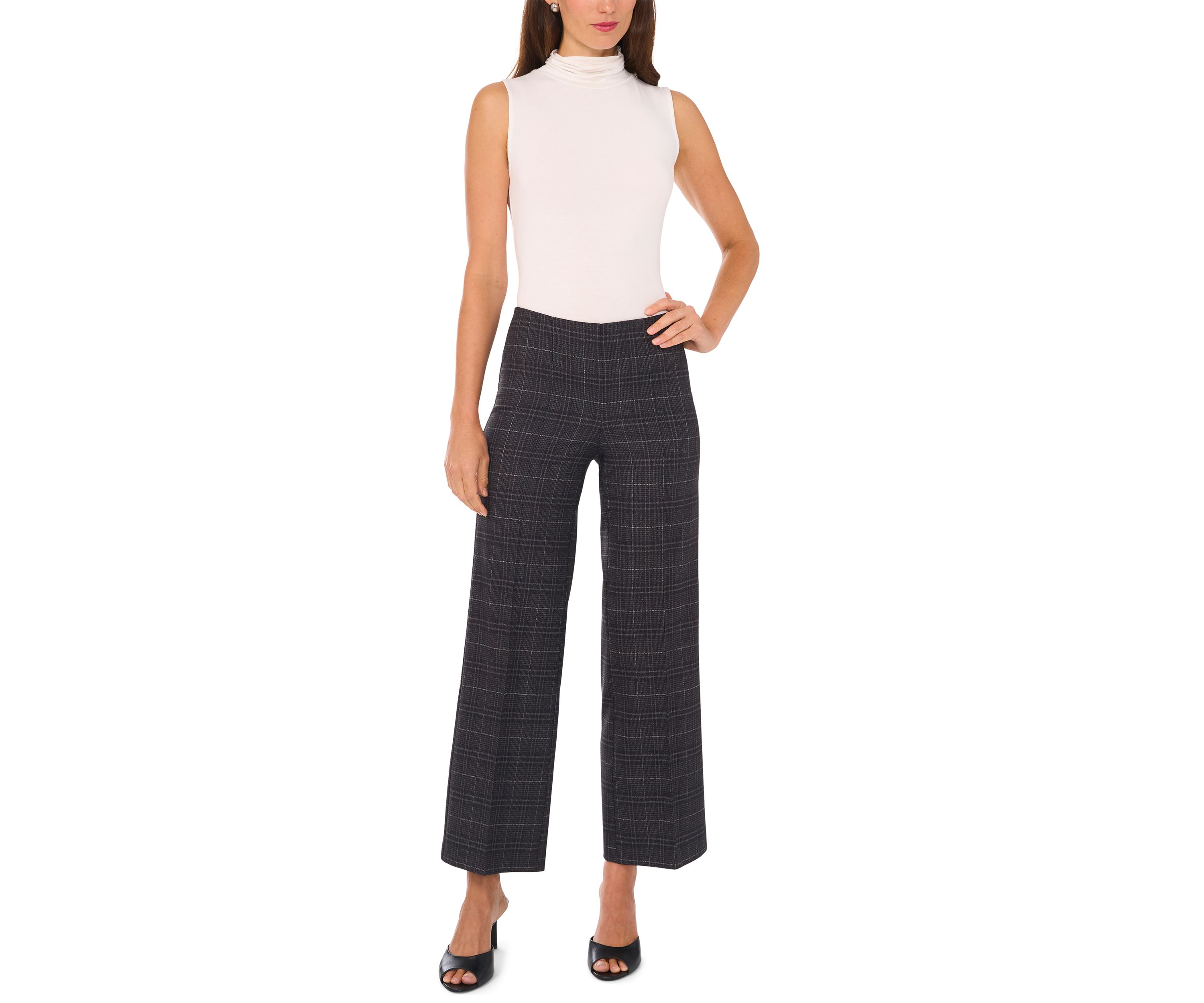 Petite Wide Leg Ponte Pants