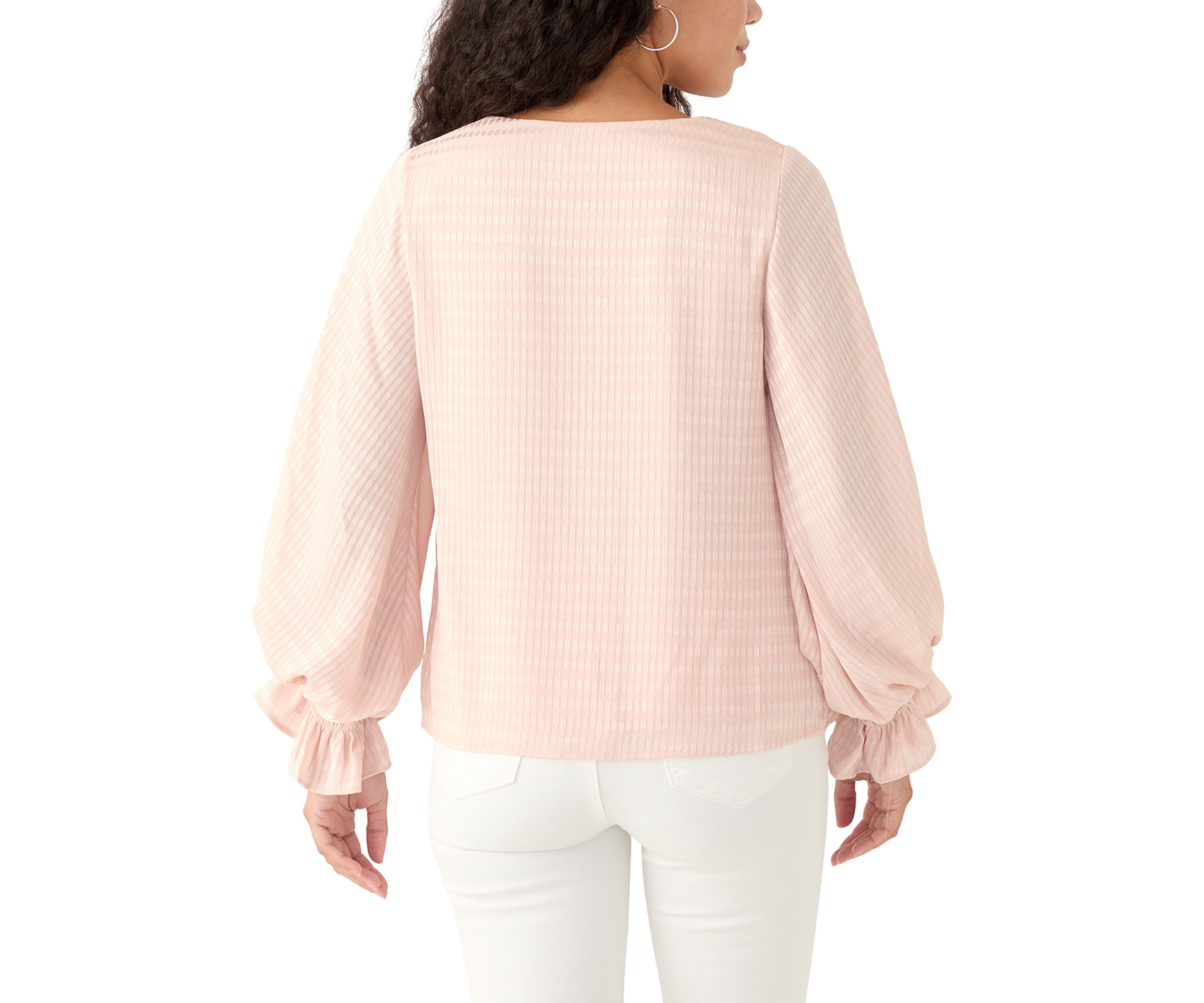 Petite V-Neck Smock Blouse
