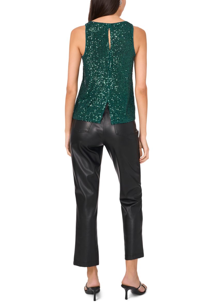 Petite Sequin Keyhole Back Tank 