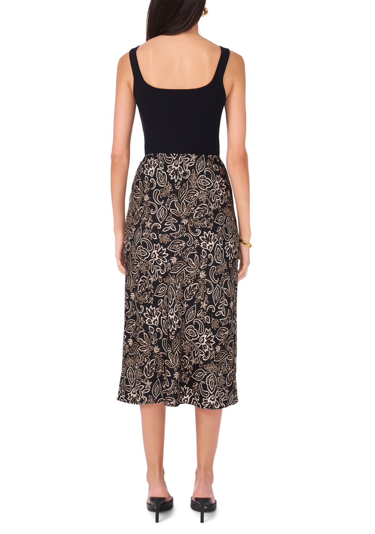 Womens Printed Satin Skirt