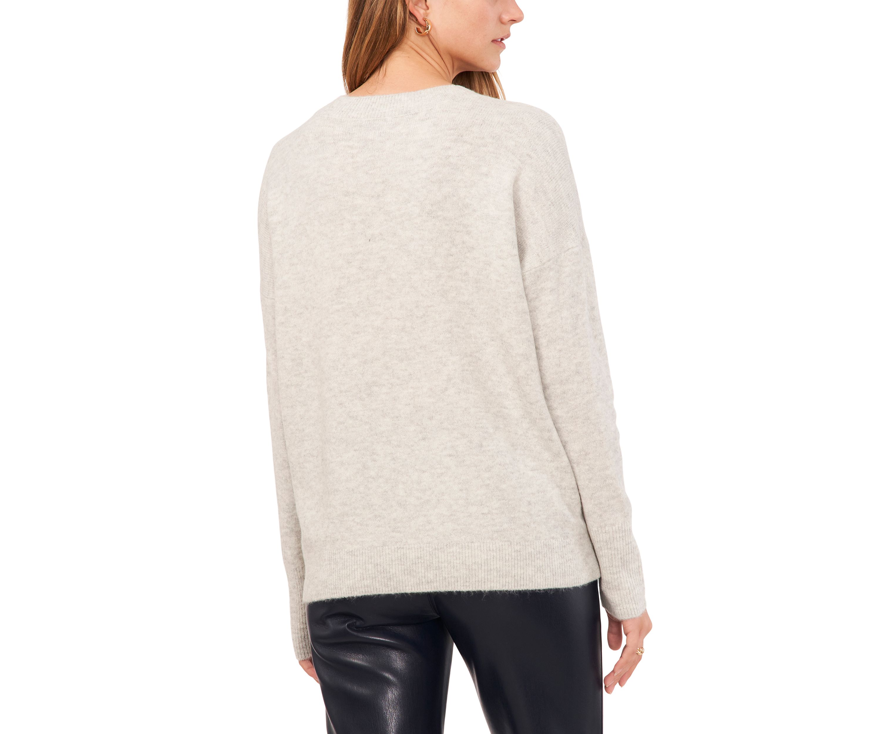 Womens Sequin Stripe Crew Neck Sweater