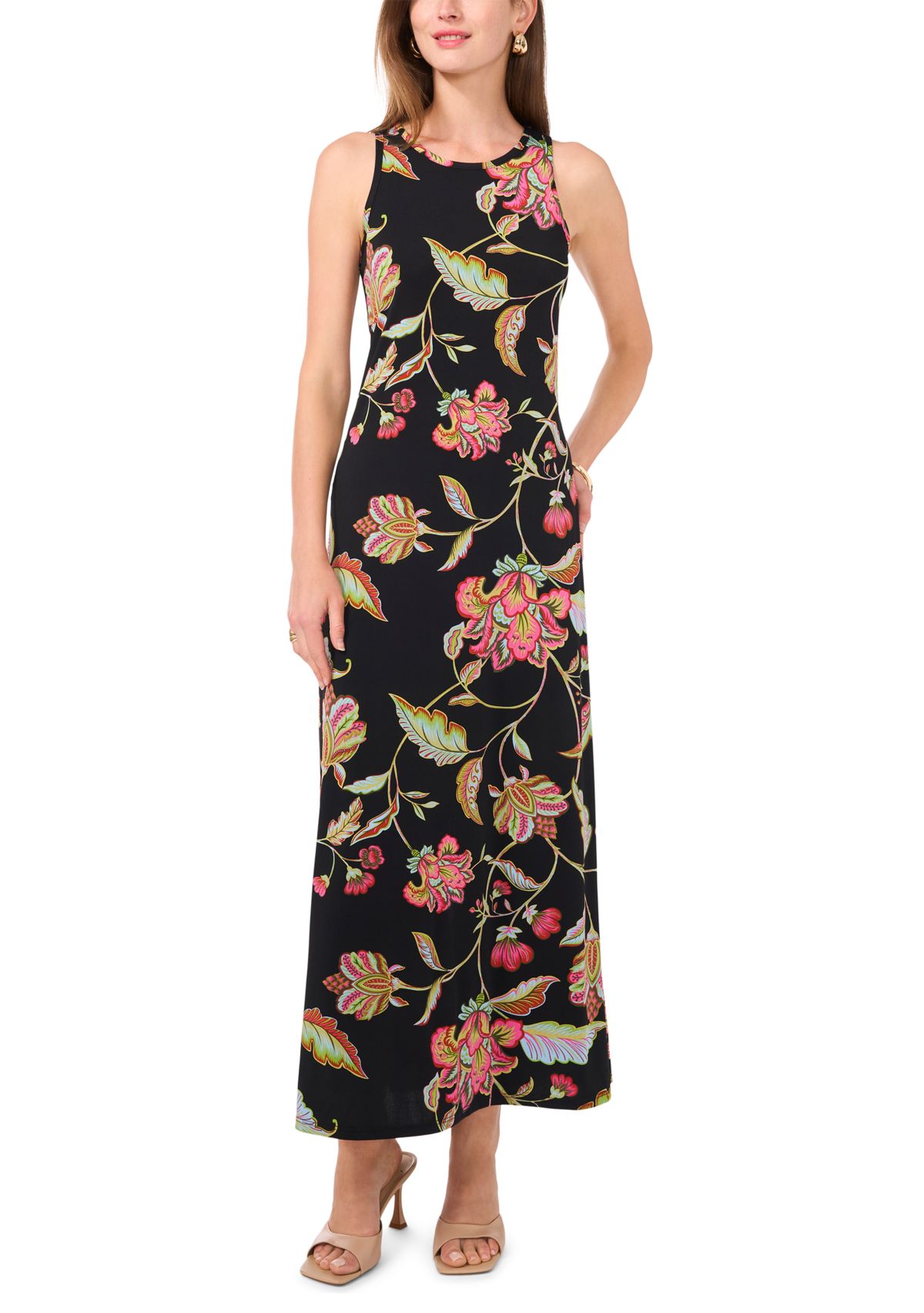 Womens Paisley Printed Midi Dress