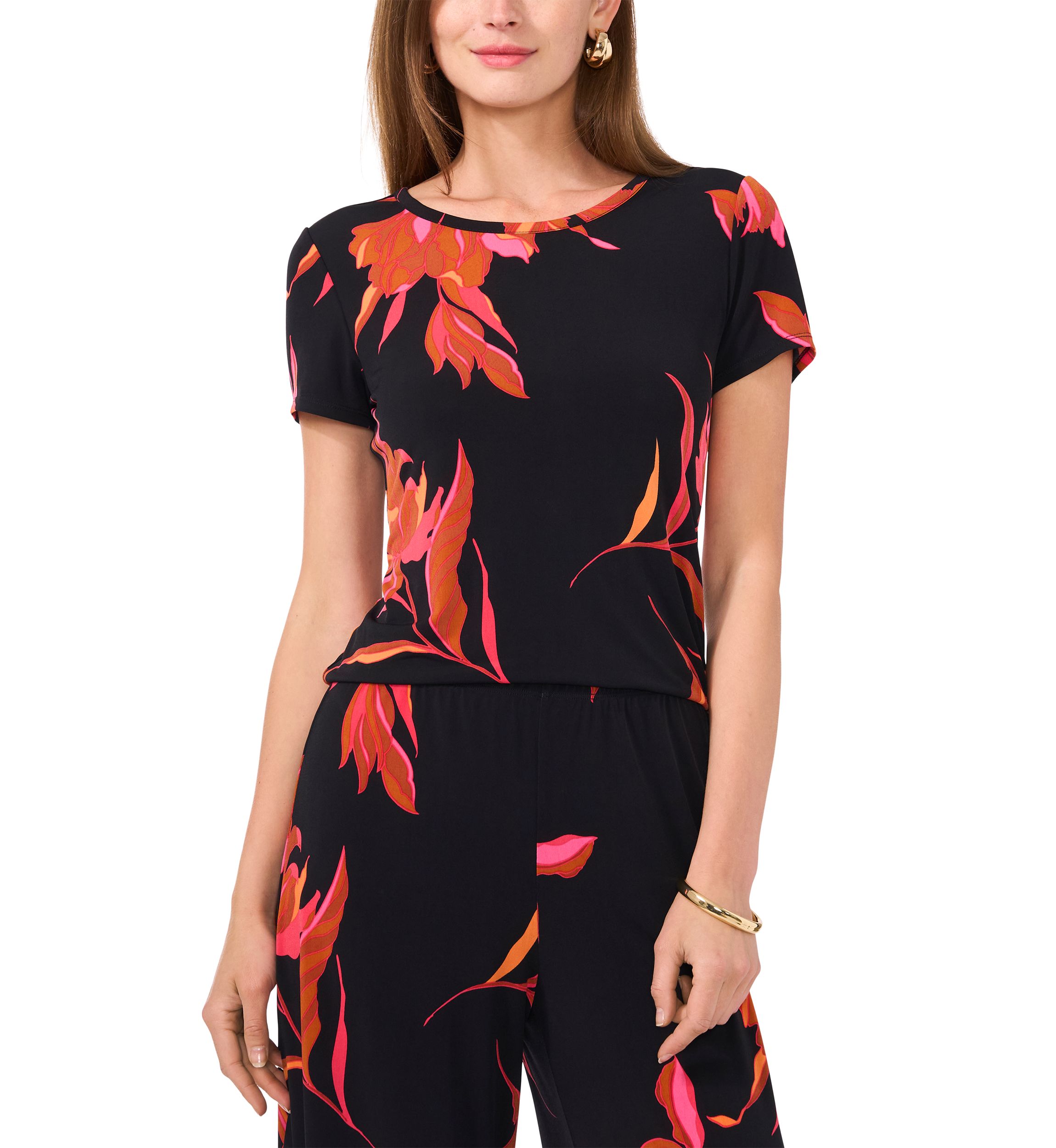 Womens Short Sleeve Printed Top