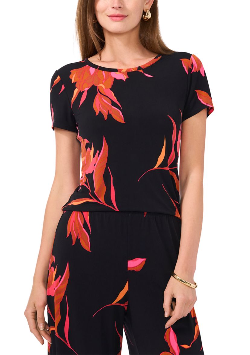 Womens Short Sleeve Printed Top
