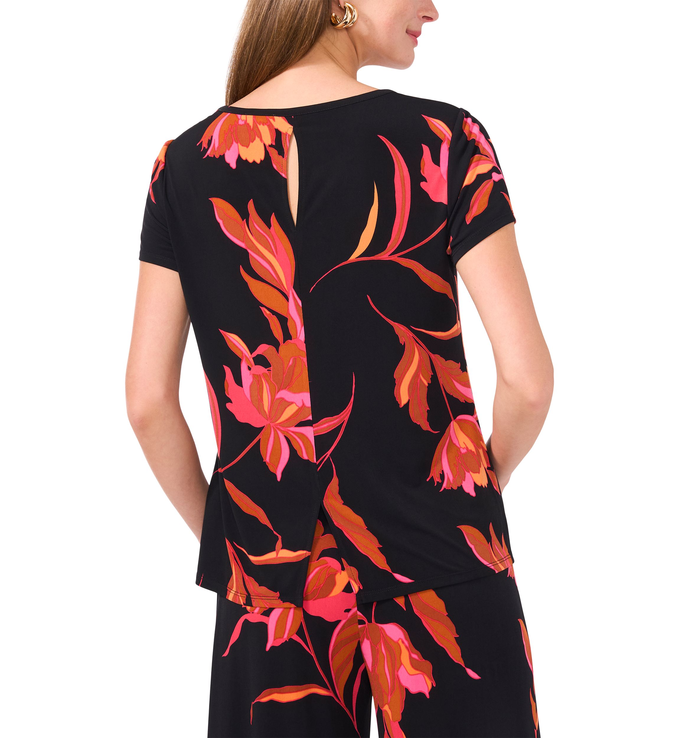 Womens Short Sleeve Printed Top
