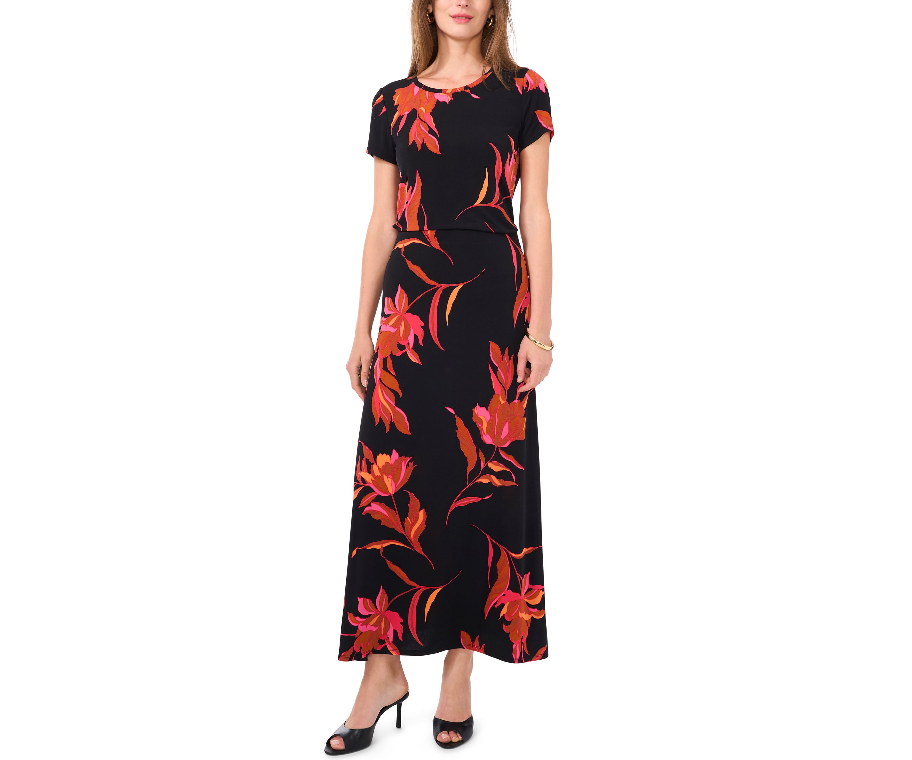 Womens Floral Midi Skirt