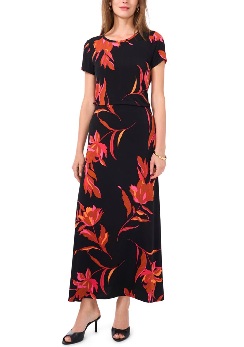 Womens Floral Midi Skirt