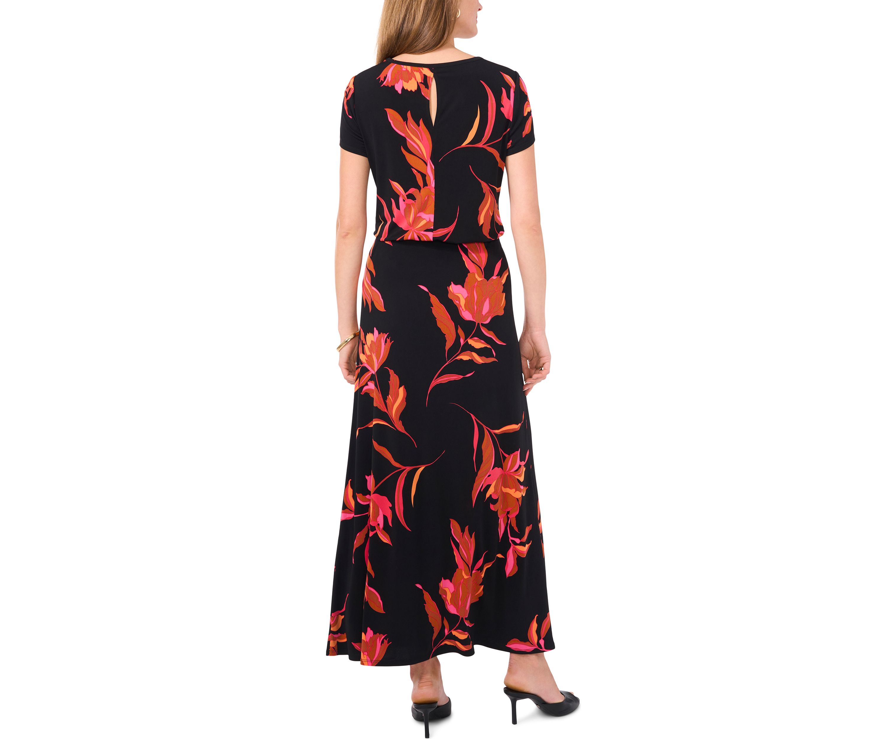 Womens Floral Midi Skirt