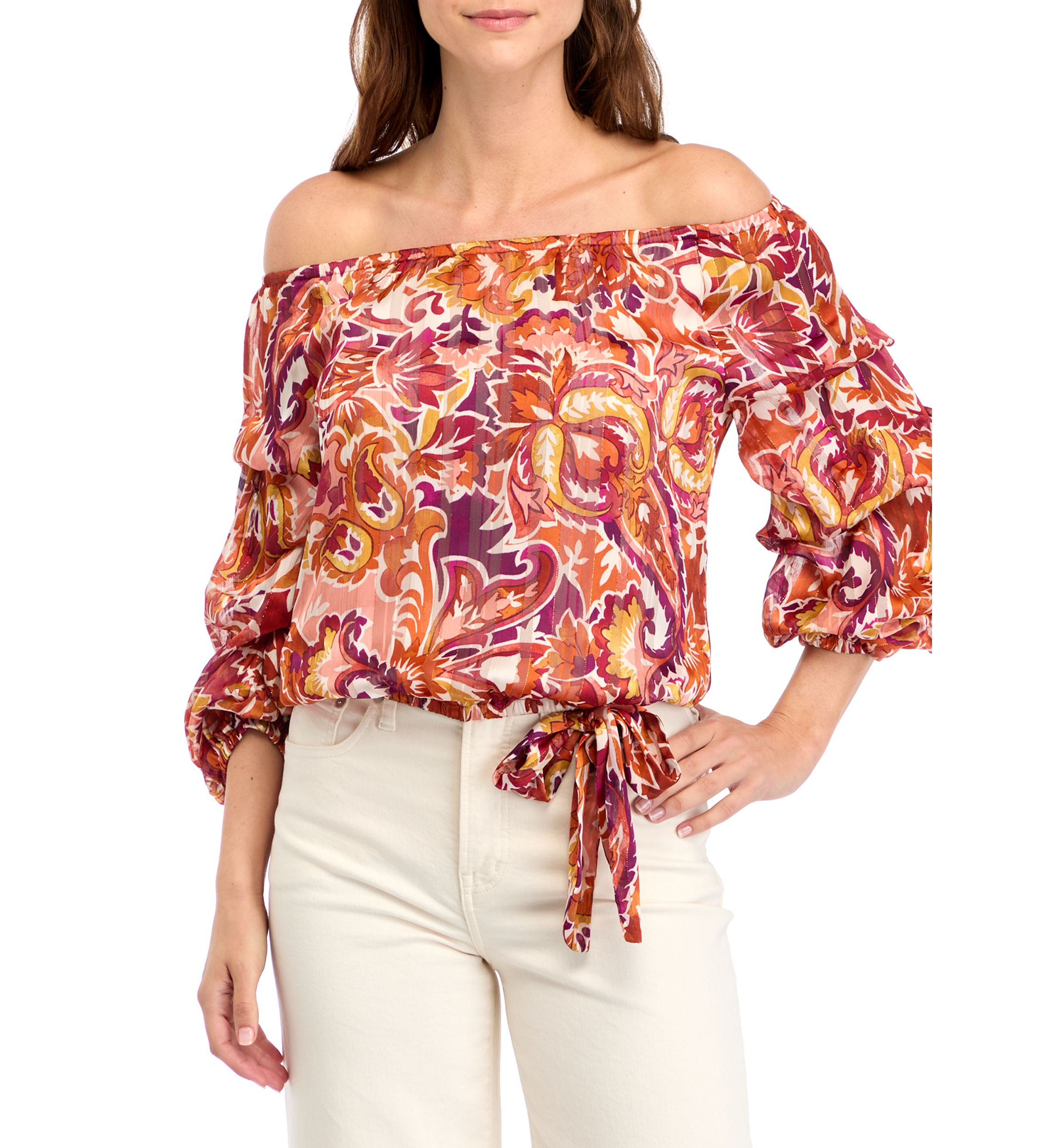 Womens Off the Shoulder Cha Cha Sleeve Blouse