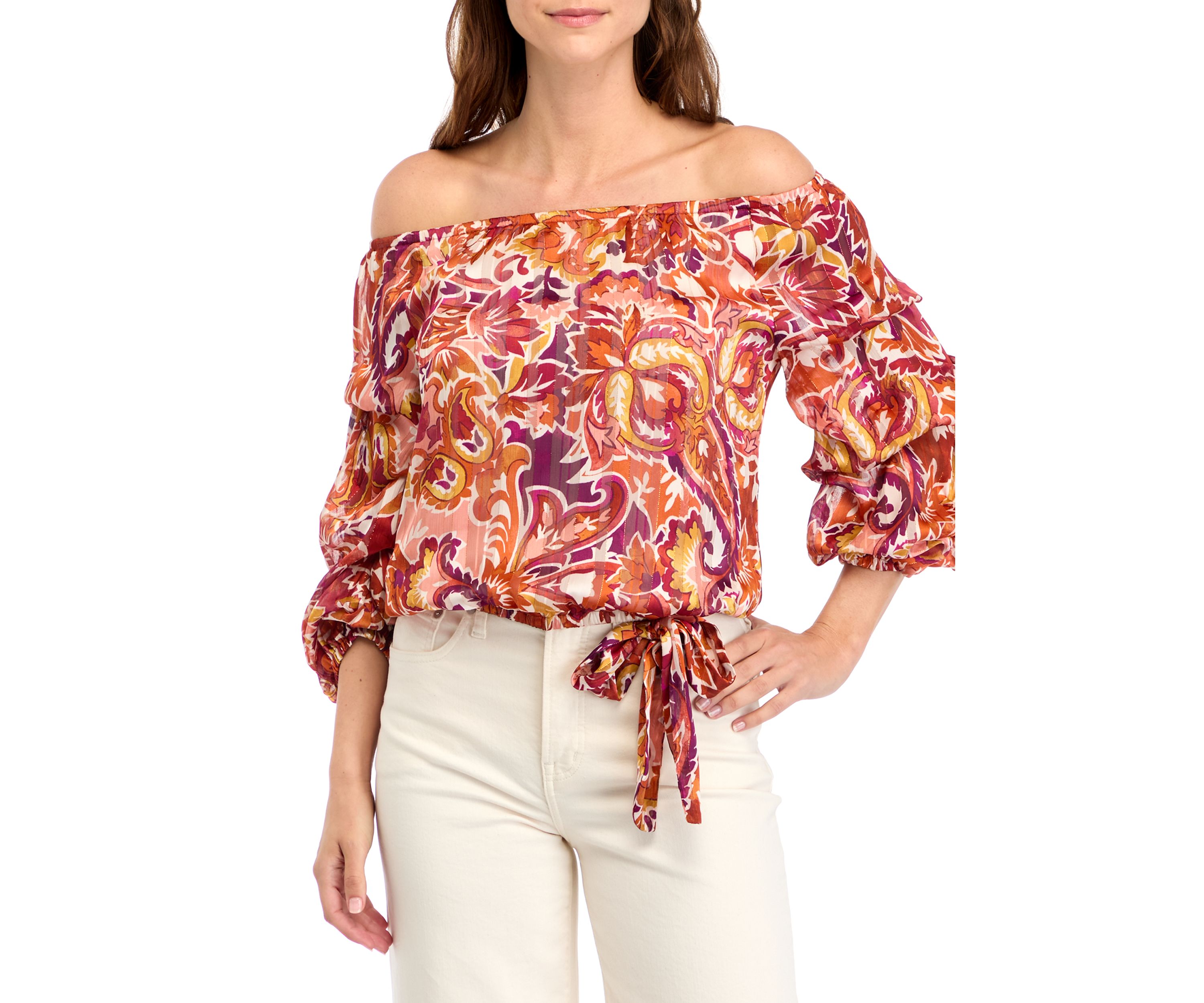 Womens Off the Shoulder Cha Cha Sleeve Blouse