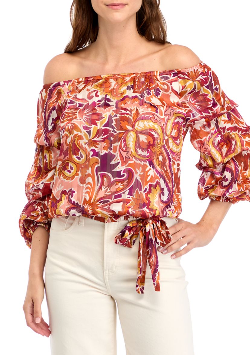 Womens Off the Shoulder Cha Cha Sleeve Blouse