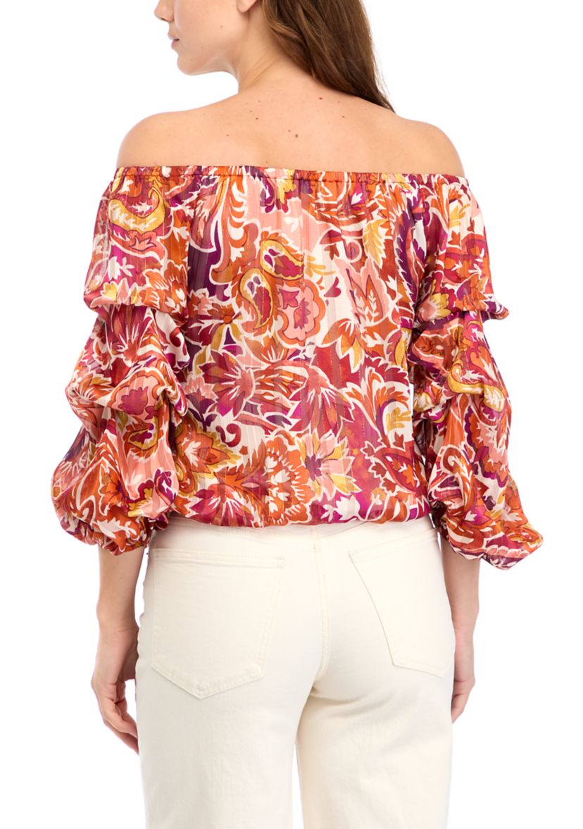 Womens Off the Shoulder Cha Cha Sleeve Blouse