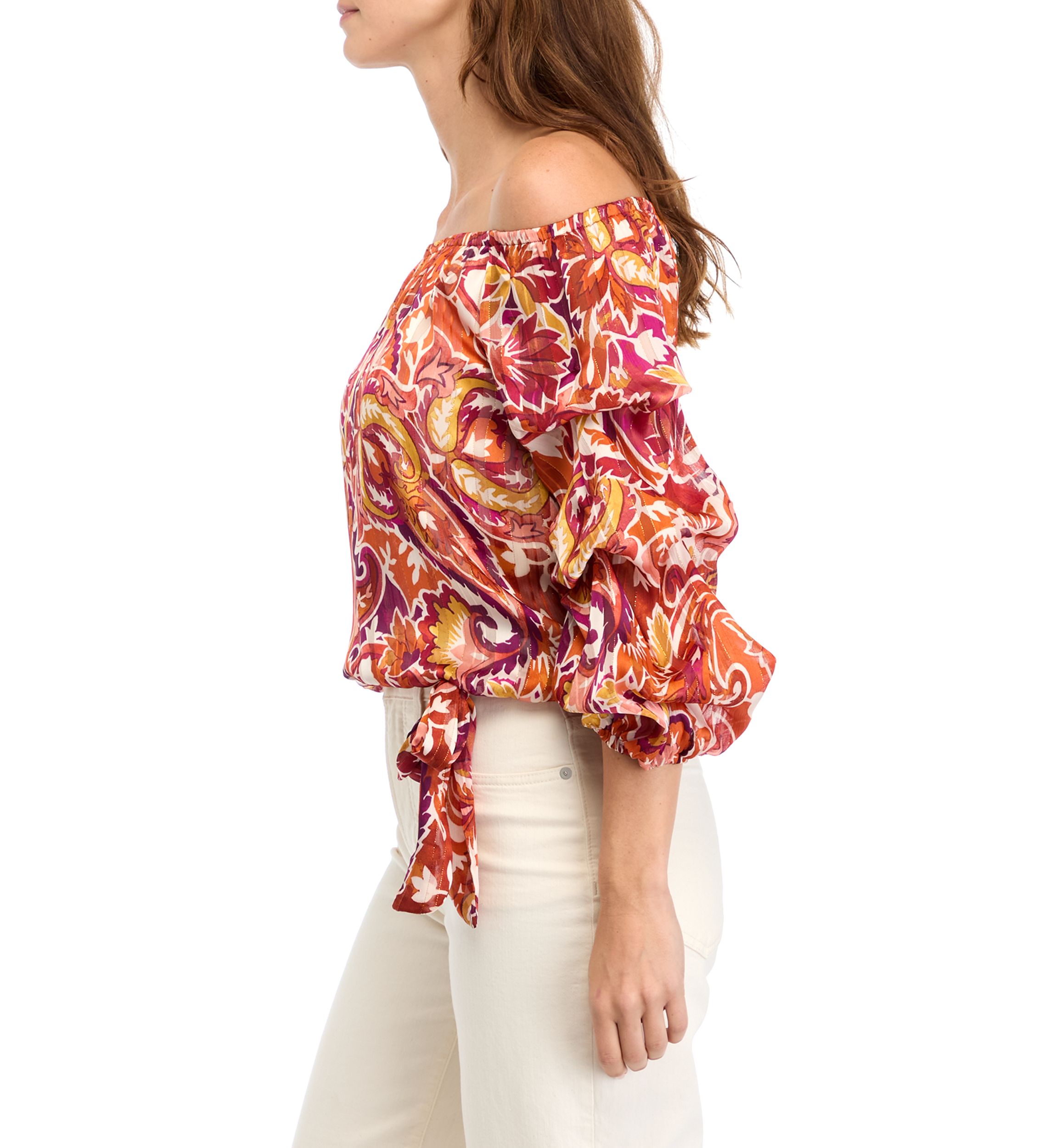 Womens Off the Shoulder Cha Cha Sleeve Blouse