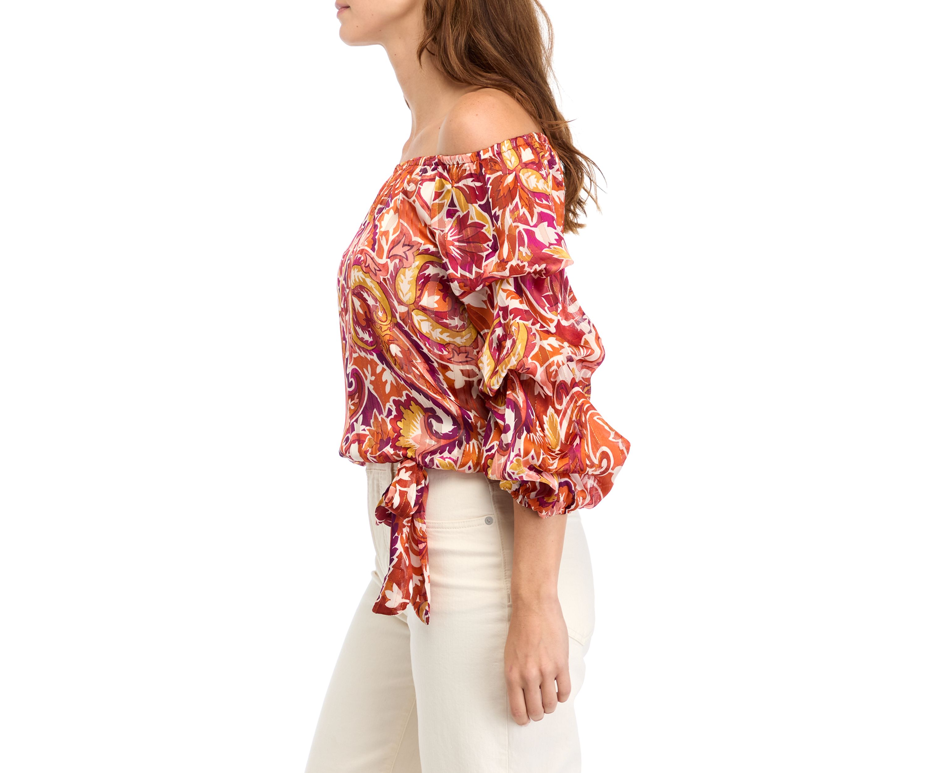 Womens Off the Shoulder Cha Cha Sleeve Blouse