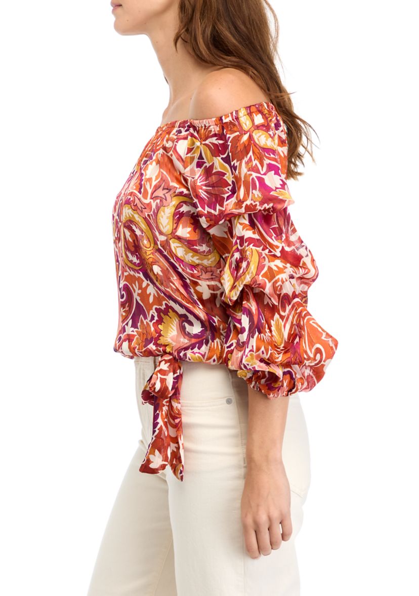 Womens Off the Shoulder Cha Cha Sleeve Blouse