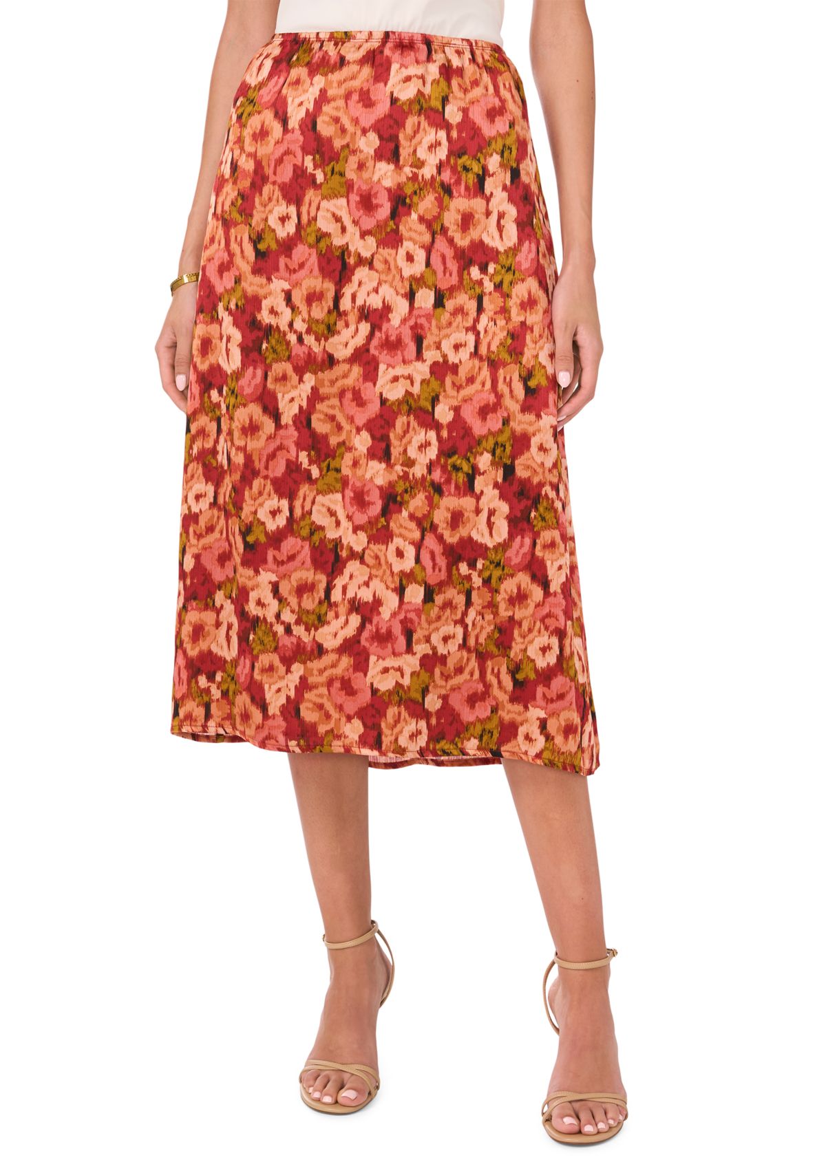 Womens Printed Satin Skirt