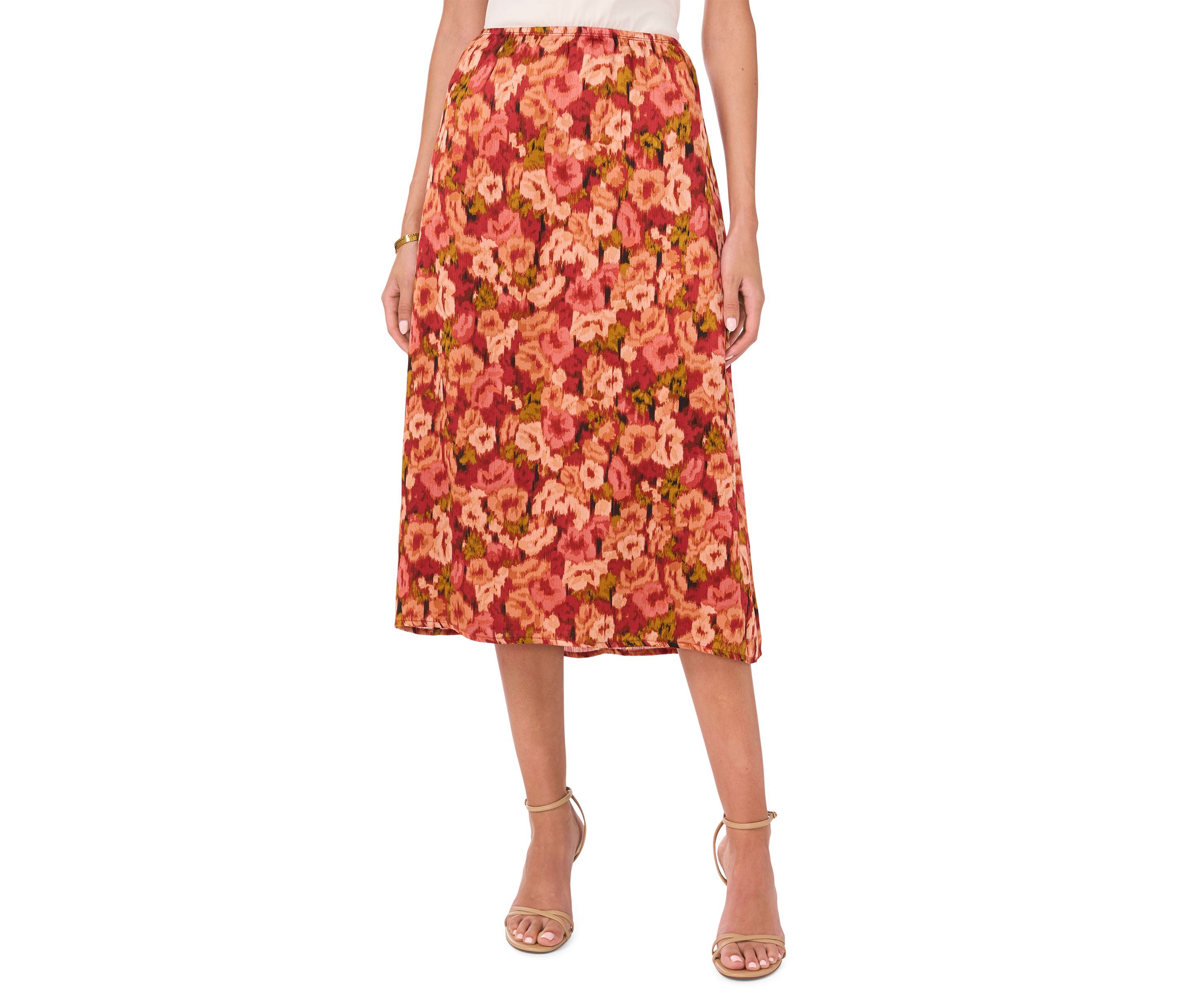 Womens Printed Satin Skirt