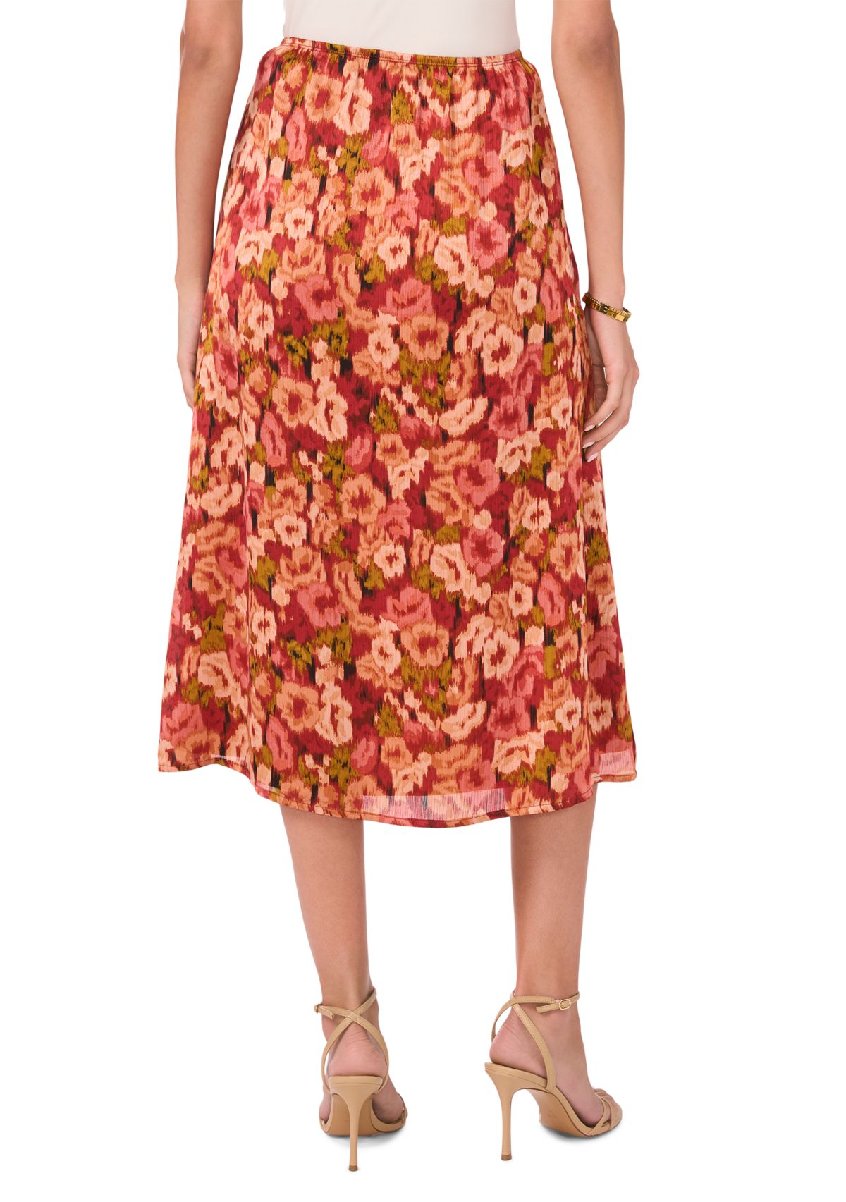 Womens Printed Satin Skirt