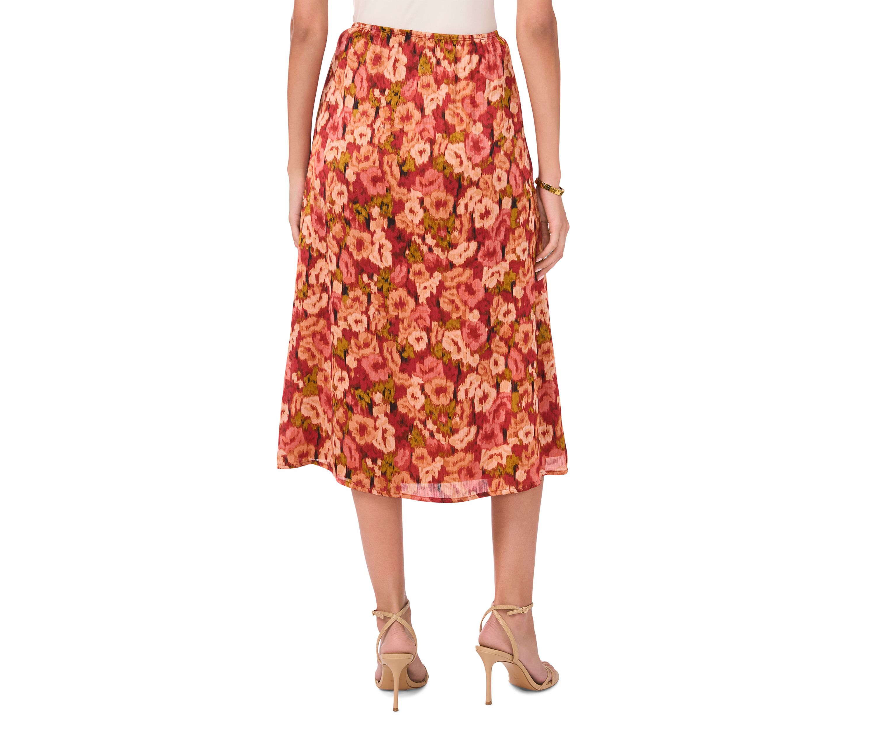 Womens Printed Satin Skirt