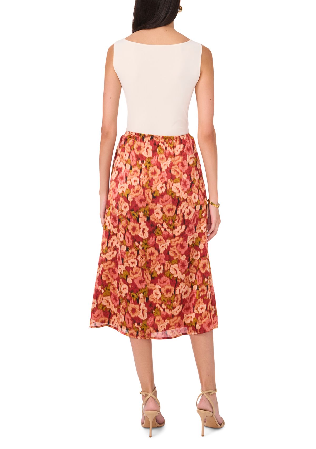 Womens Printed Satin Skirt