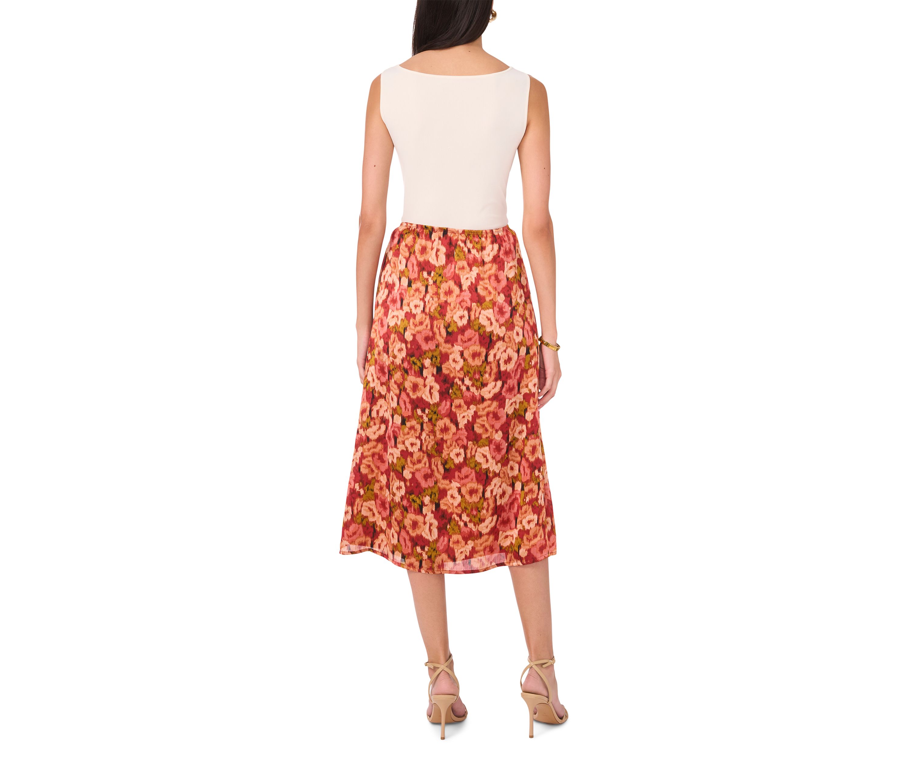 Womens Printed Satin Skirt