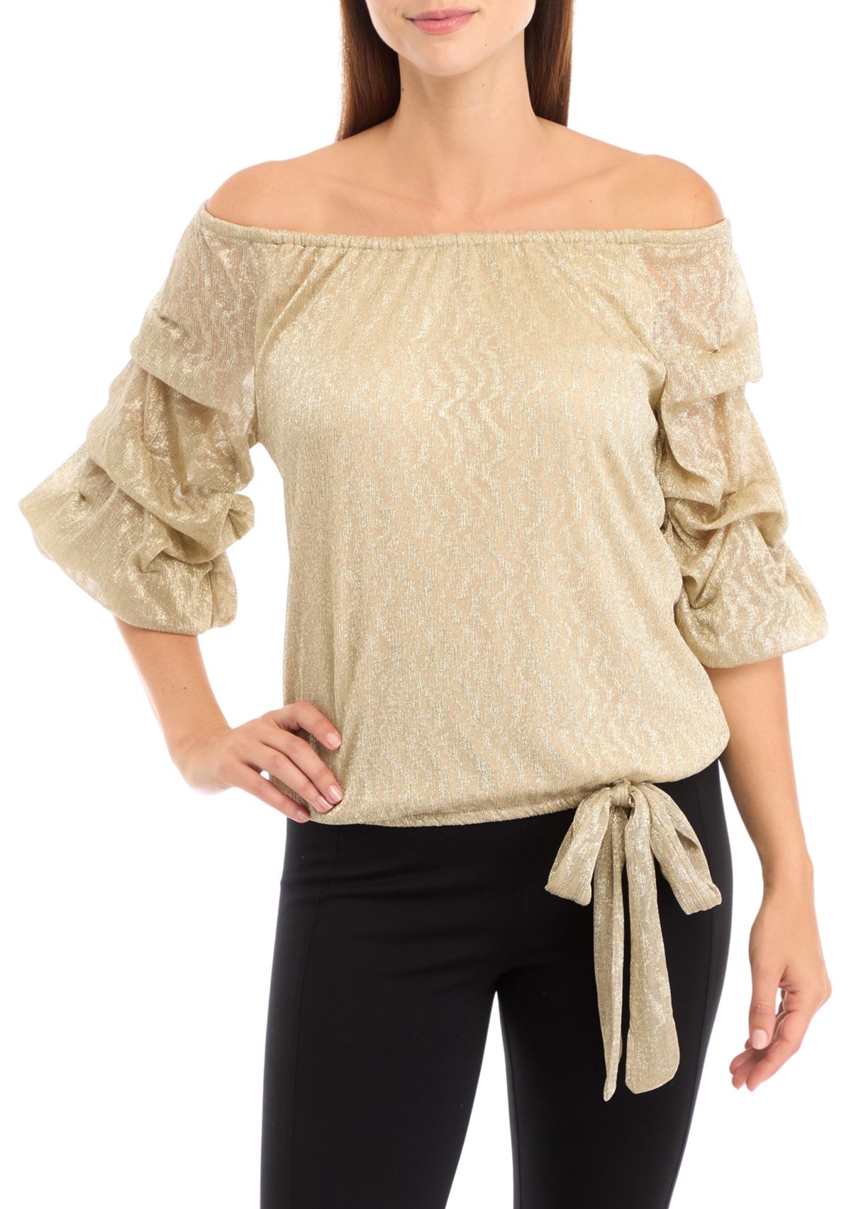 Womens Off the Shoulder Cha Cha Sleeve Top