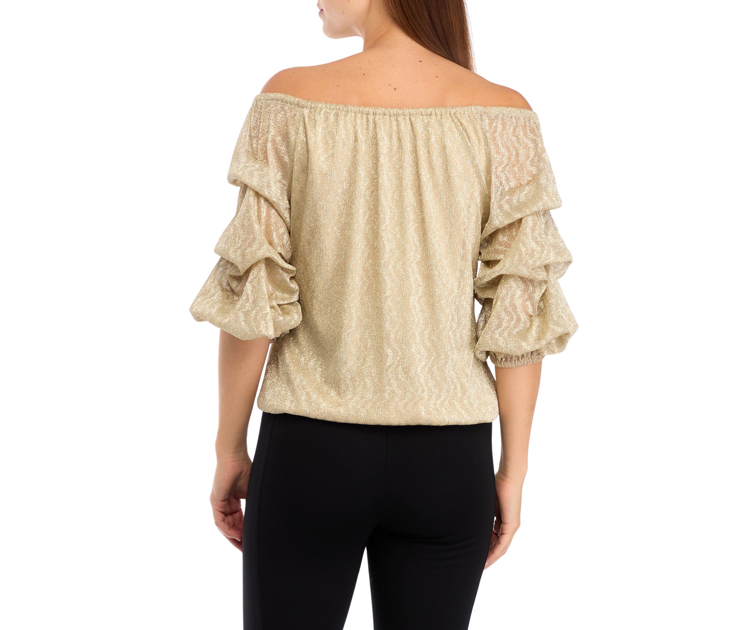 Womens Off the Shoulder Cha Cha Sleeve Top