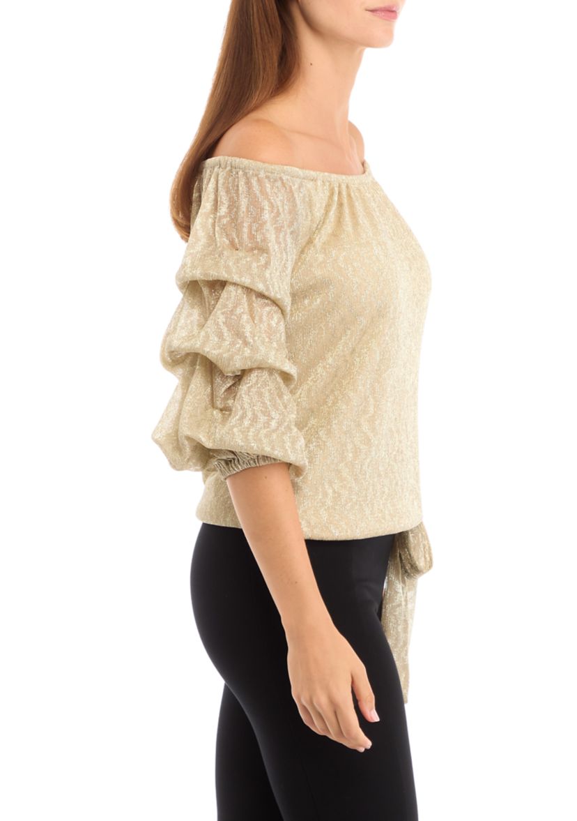 Womens Off the Shoulder Cha Cha Sleeve Top