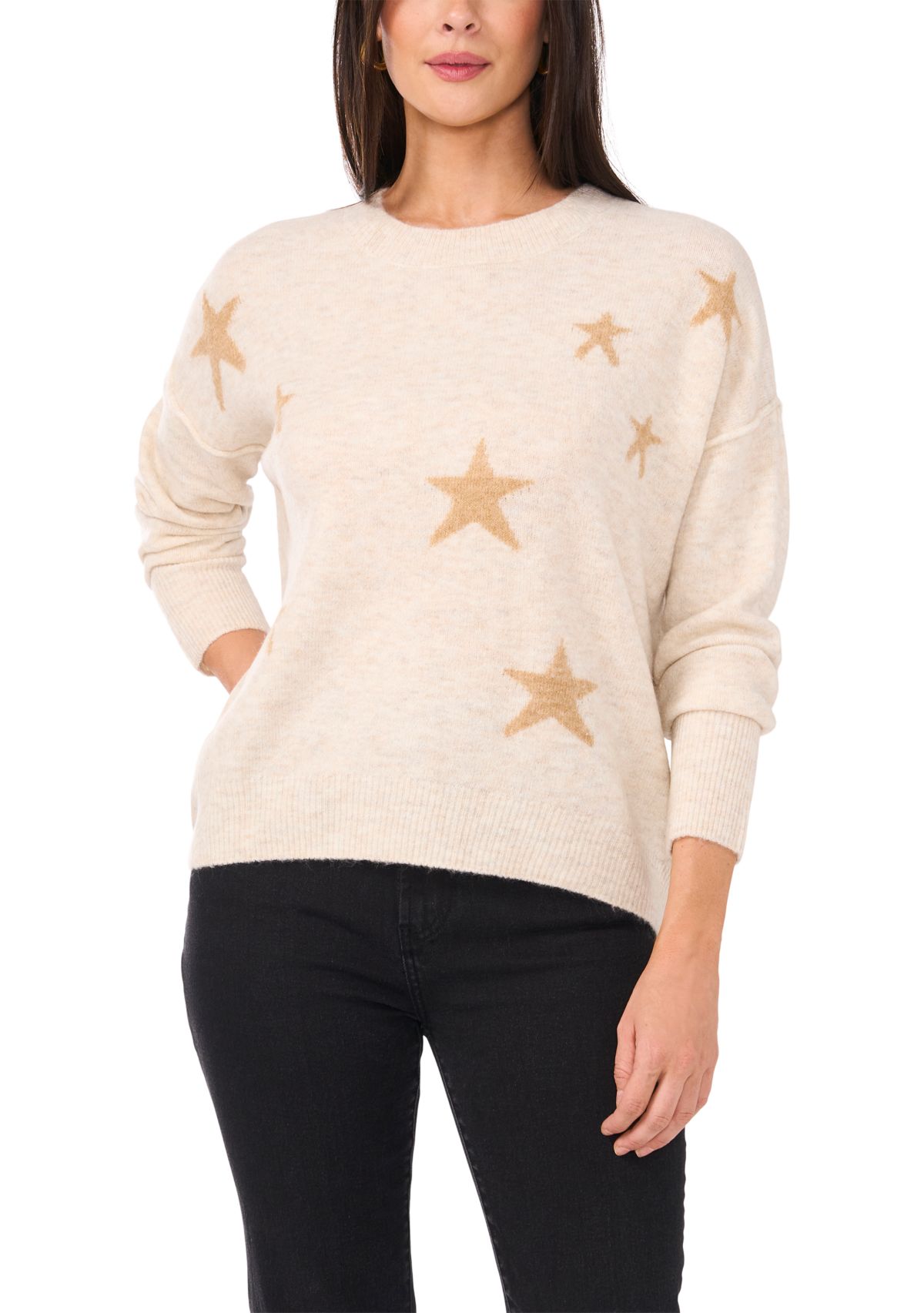 Womens Star Dolman Sleeve Sweater 