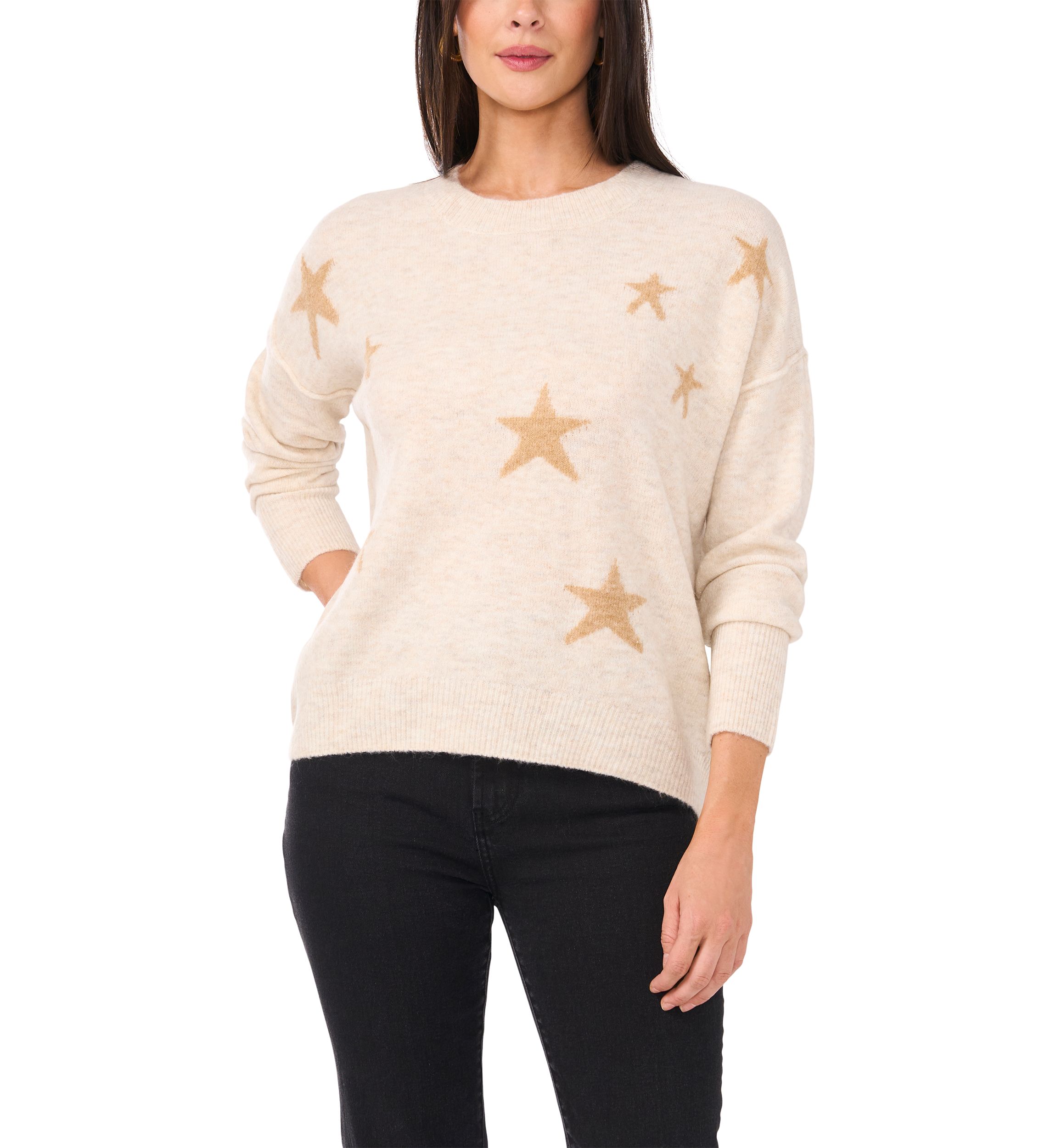Womens Star Dolman Sleeve Sweater 