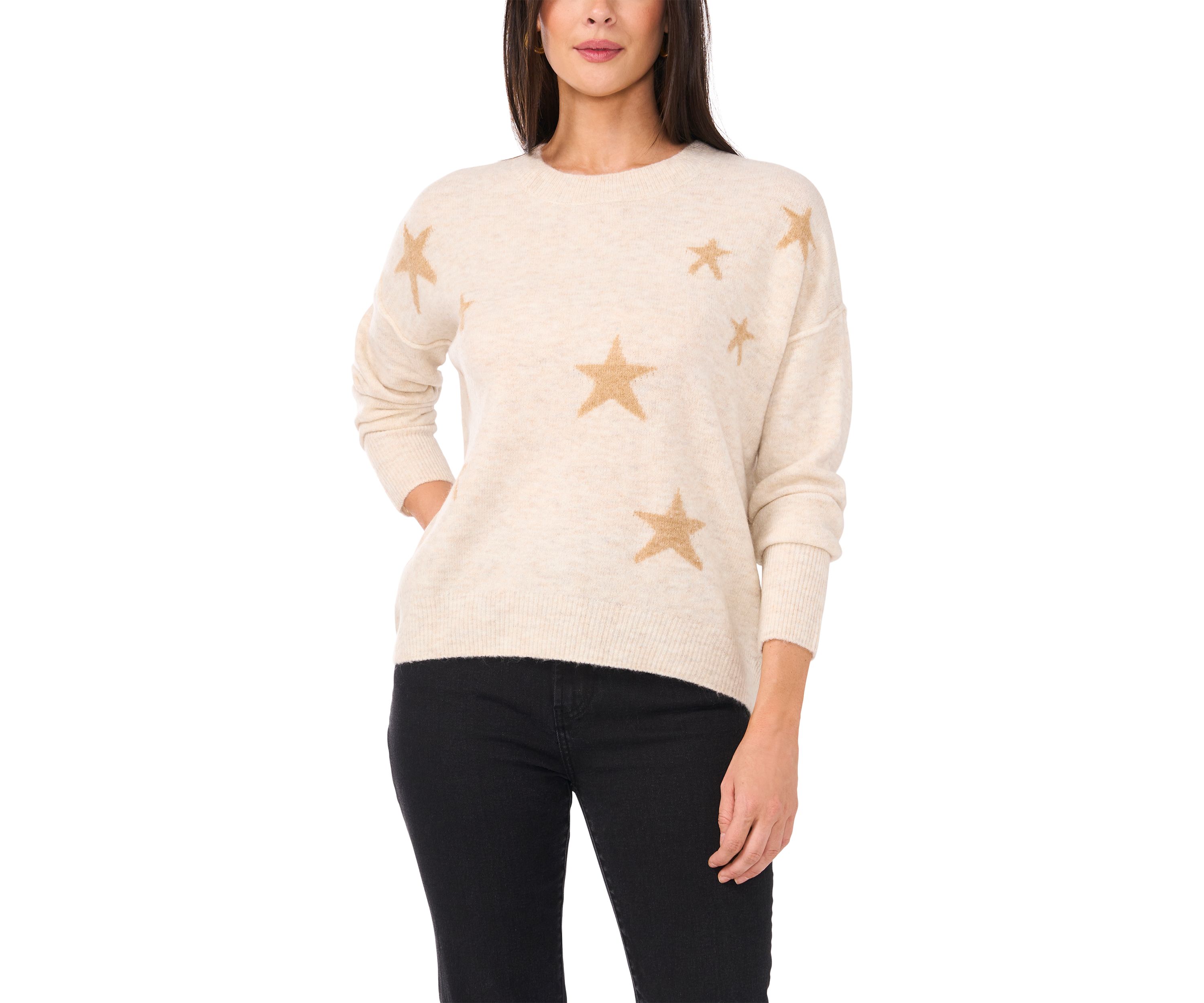Womens Star Dolman Sleeve Sweater 