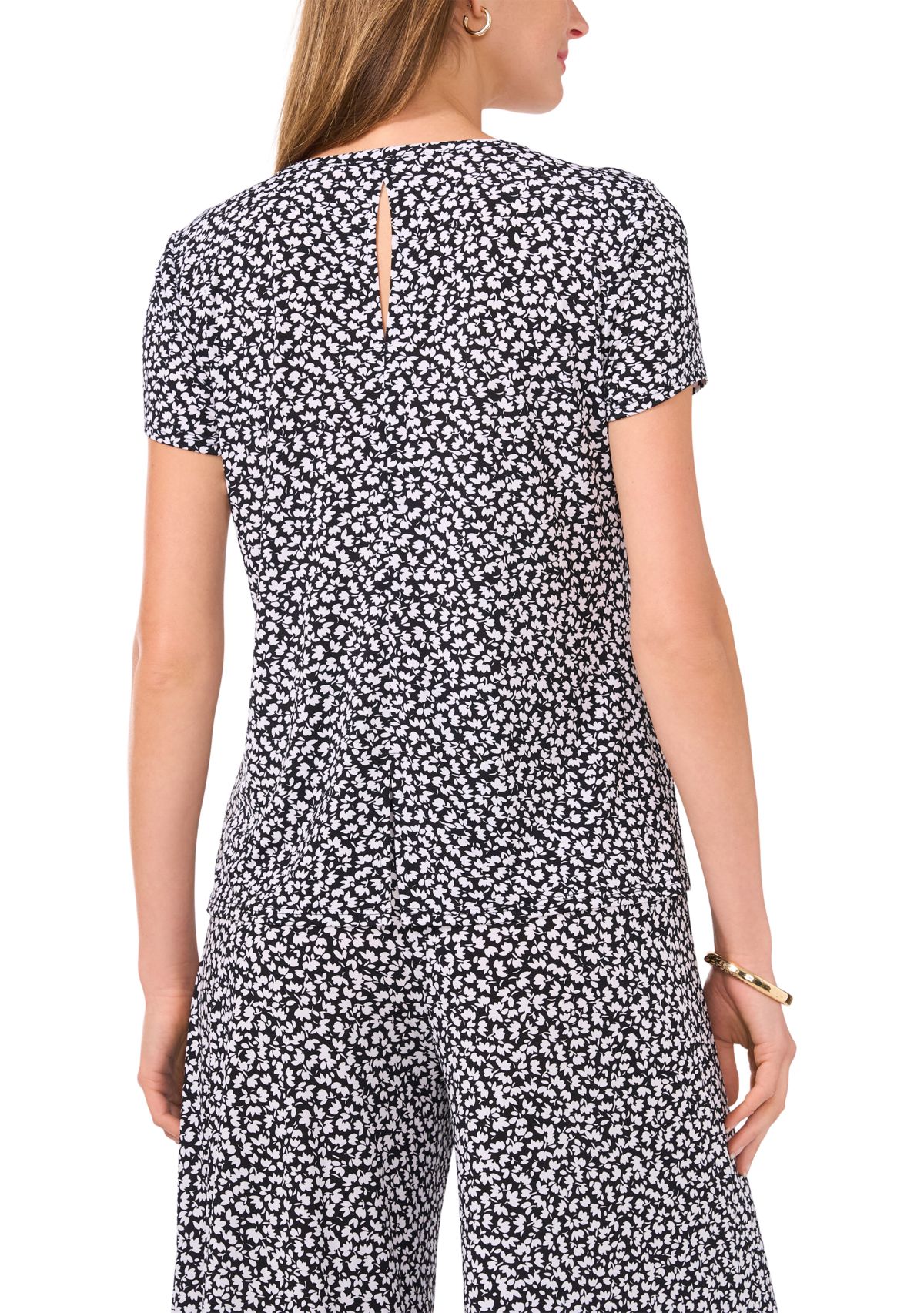 Womens Floral Short Sleeve Top