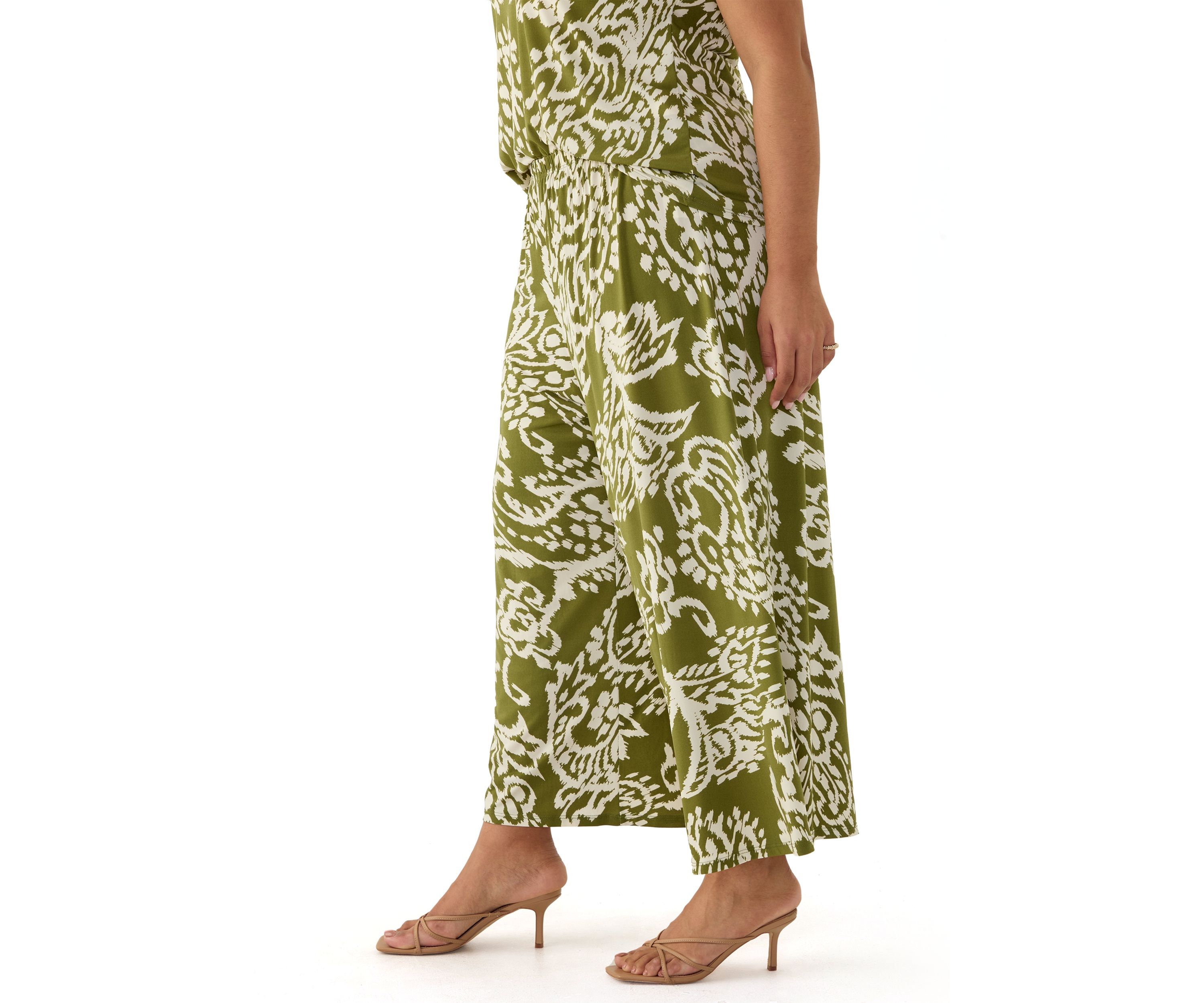 Plus Size Wide Leg Printed Pants 