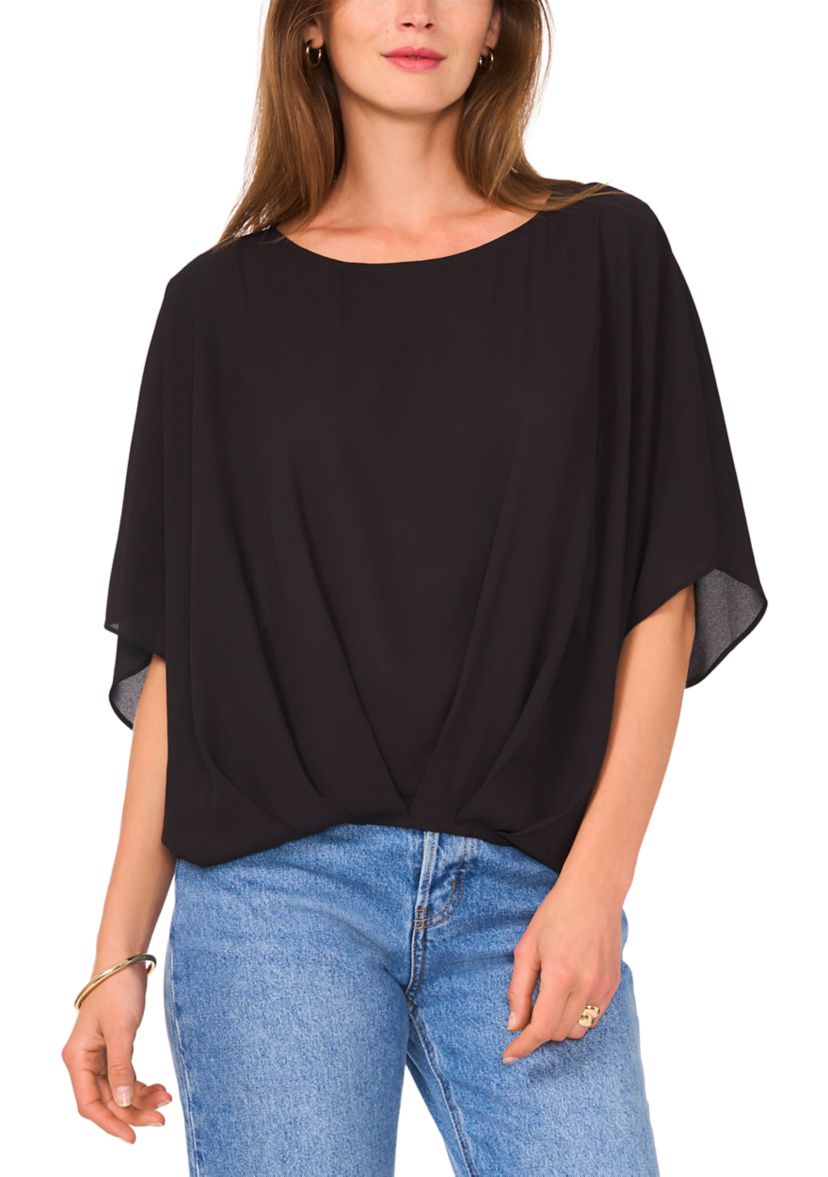 Womens Hi Low Solid Blouse