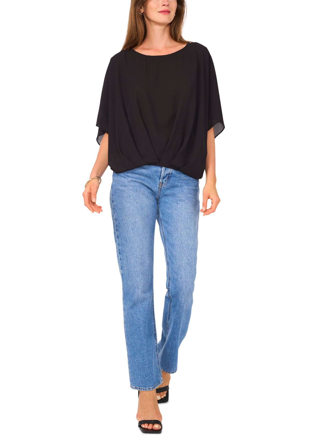 Womens Hi Low Solid Blouse