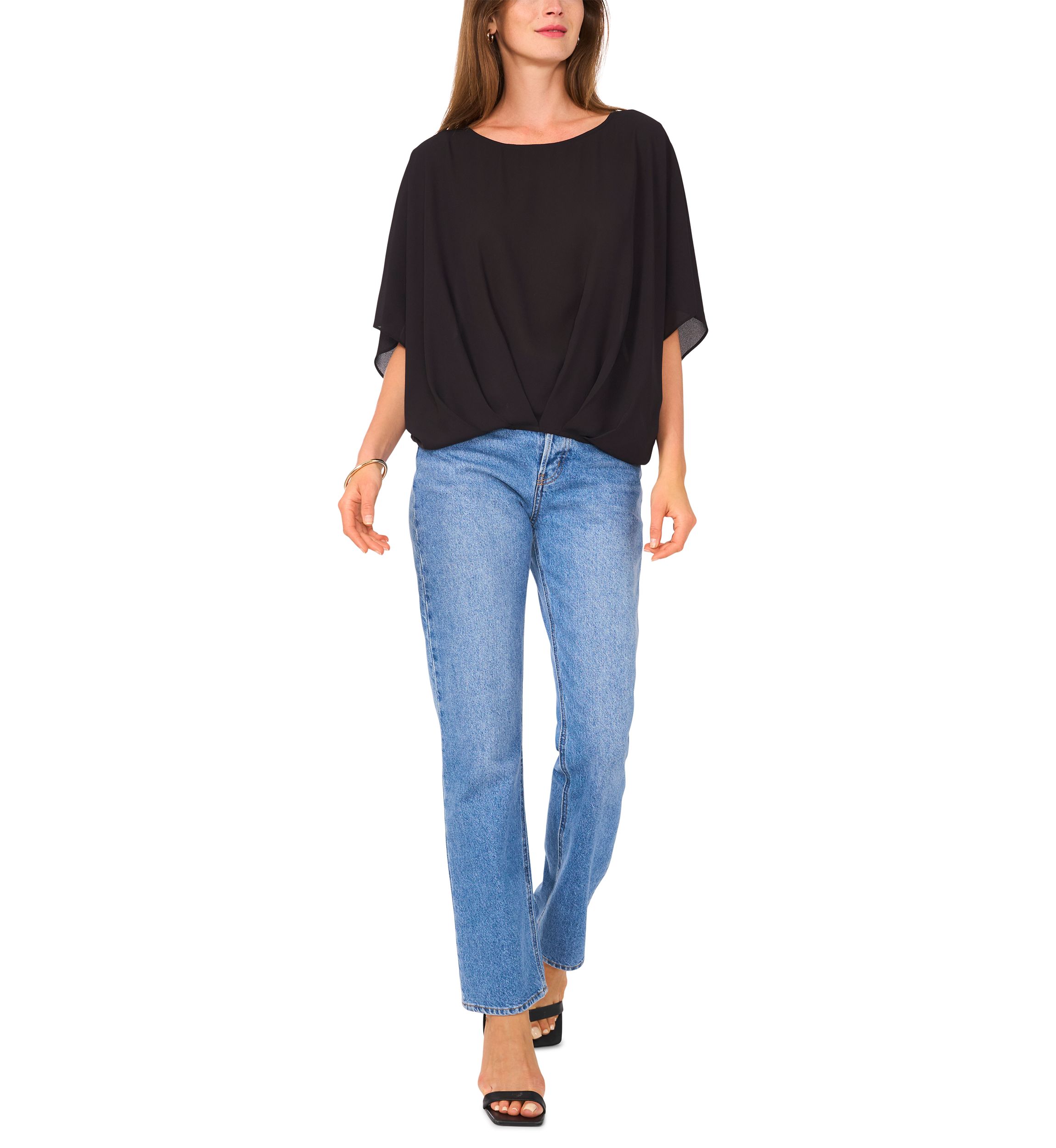 Womens Hi Low Solid Blouse