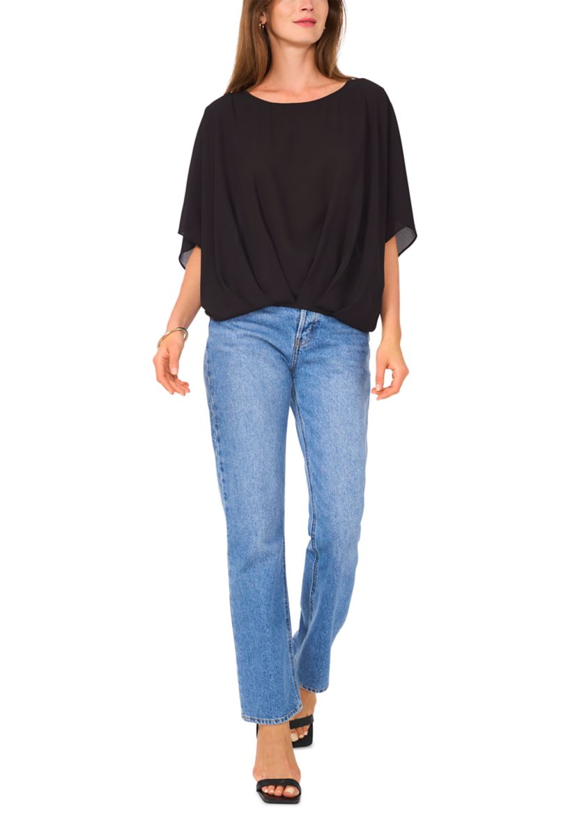 Womens Hi Low Solid Blouse