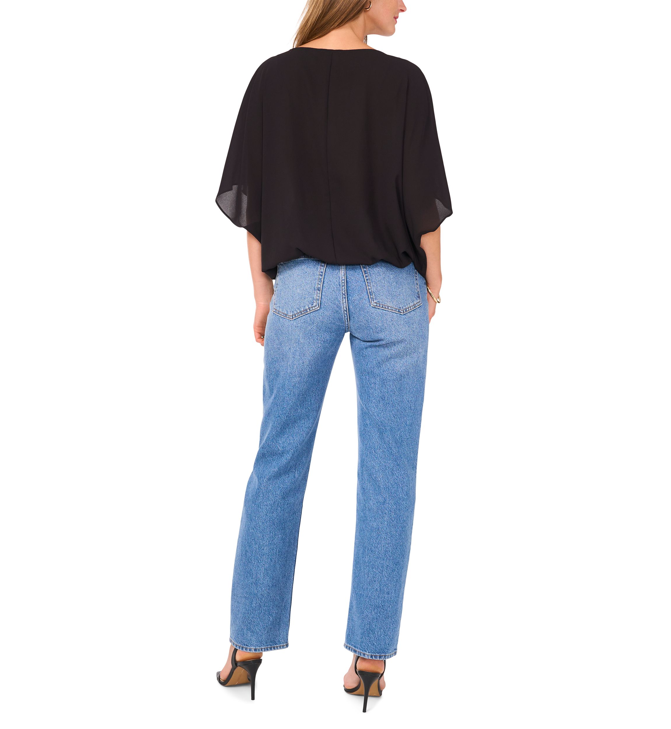 Womens Hi Low Solid Blouse