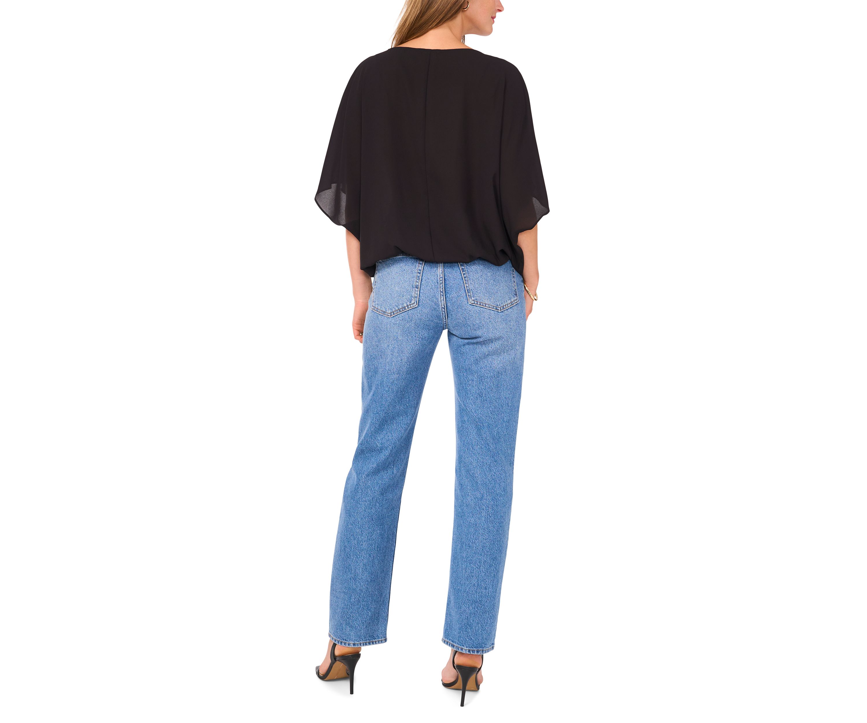 Womens Hi Low Solid Blouse