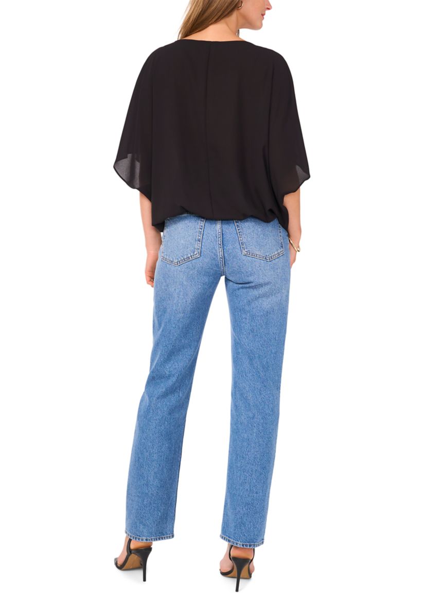 Womens Hi Low Solid Blouse