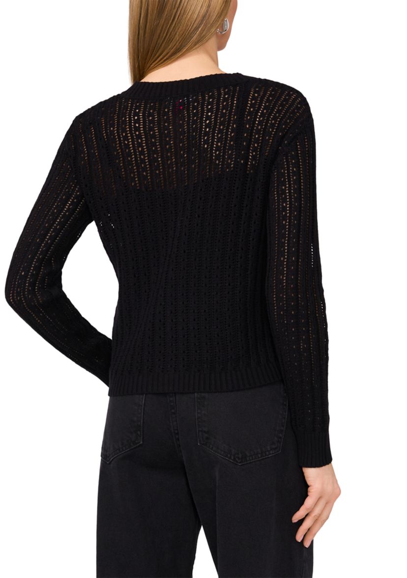 Womens Button Front Pointelle Cardigan 