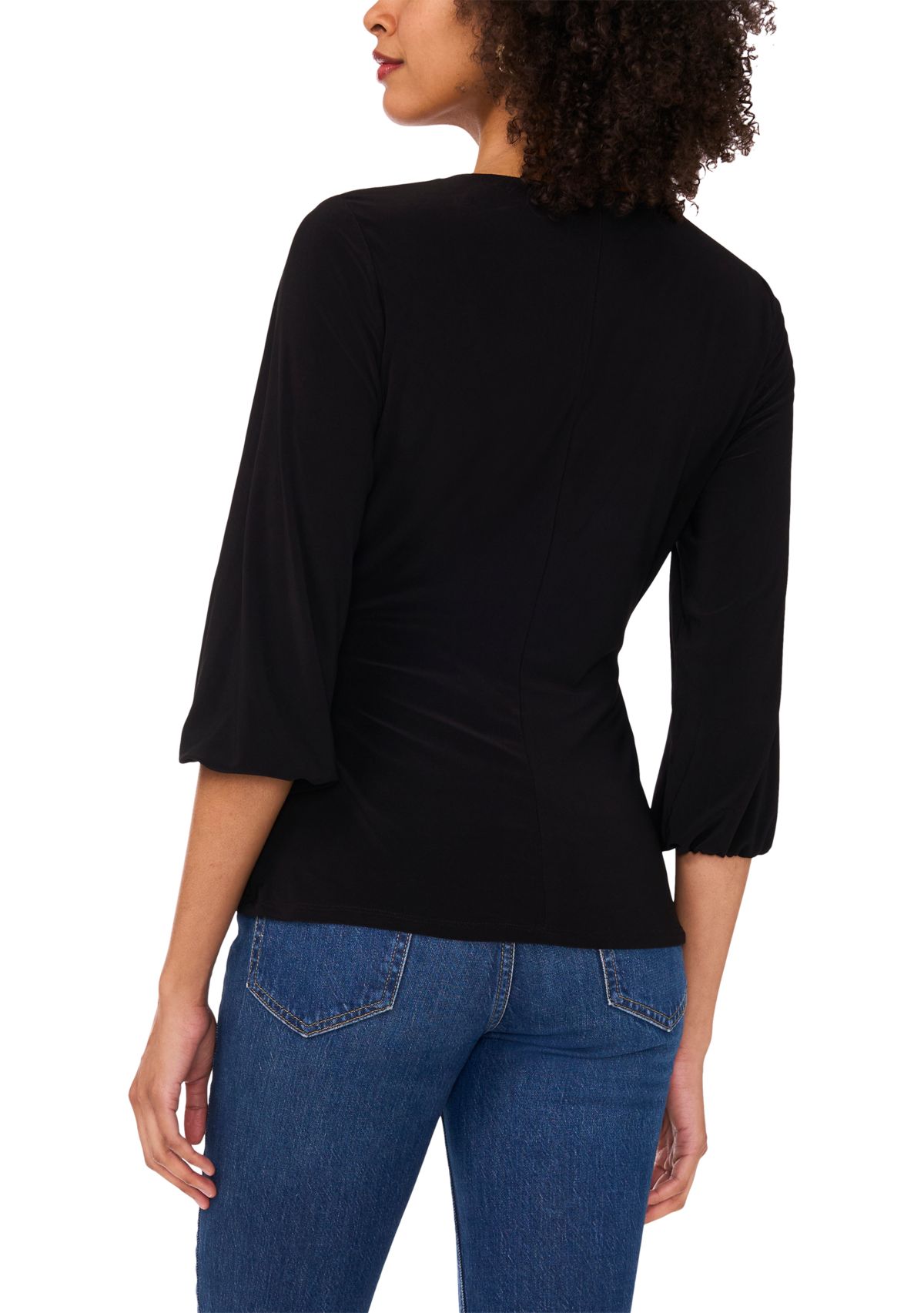 Womens 3/4 Sleeve Wrap Top